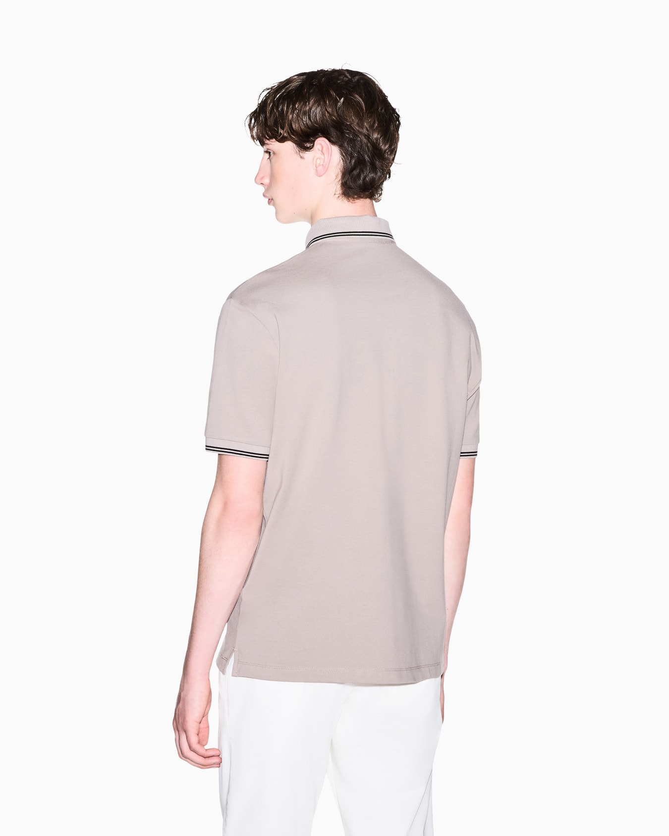 Stretch Pique Polo Shirt with Contrasting Trim Slide 3