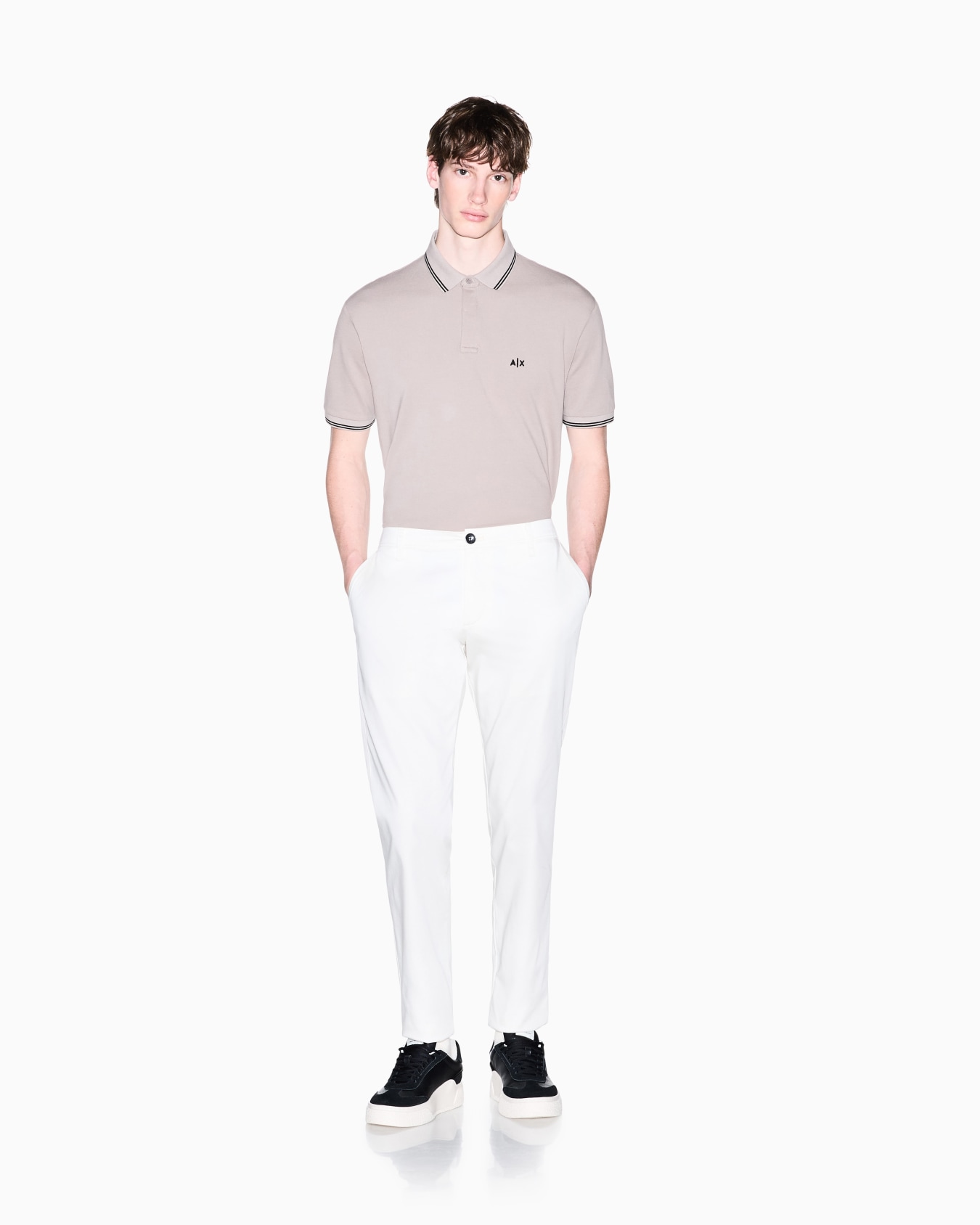 Stretch Pique Polo Shirt with Contrasting Trim Slide 1