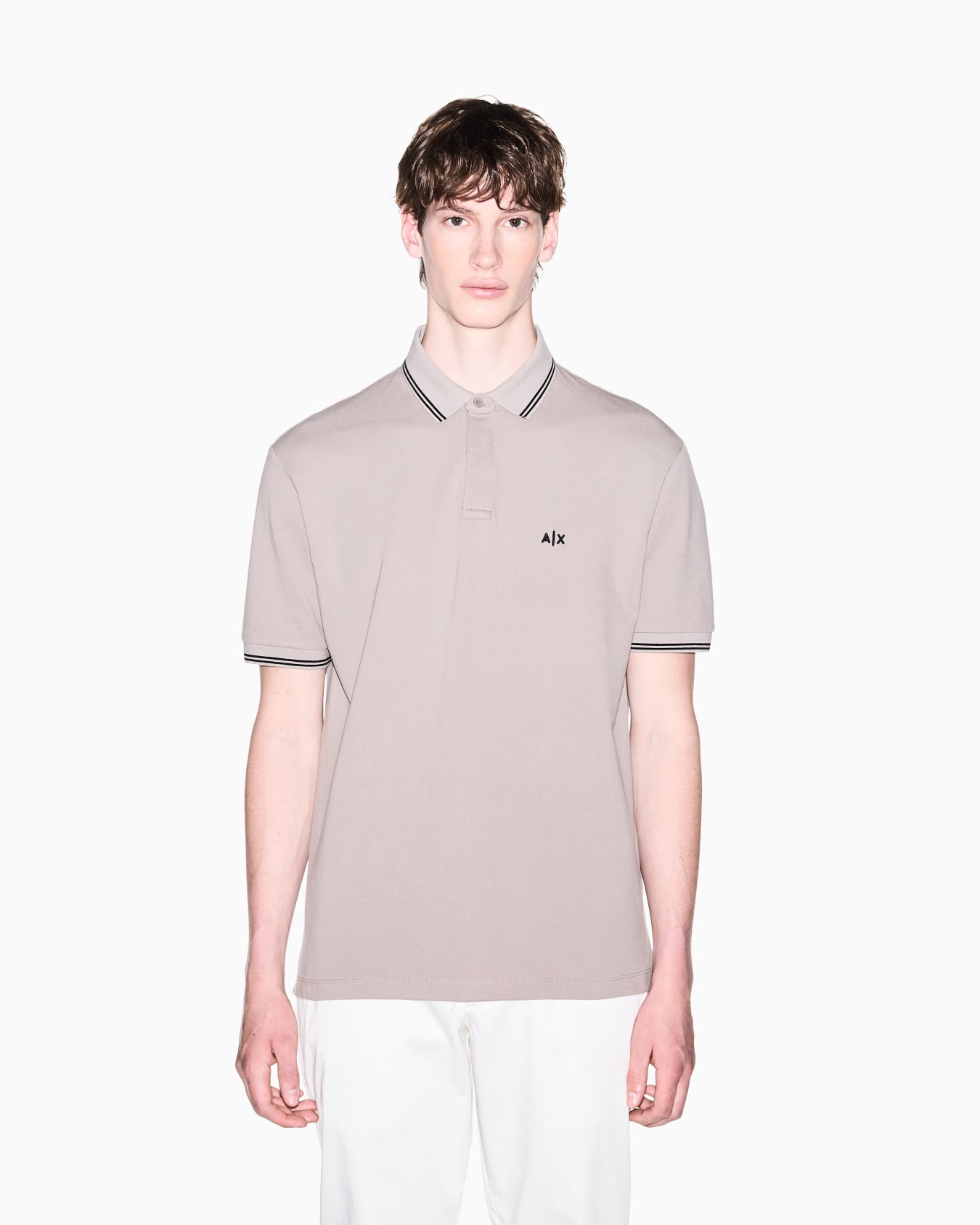 Stretch Pique Polo Shirt with Contrasting Trim Slide 2