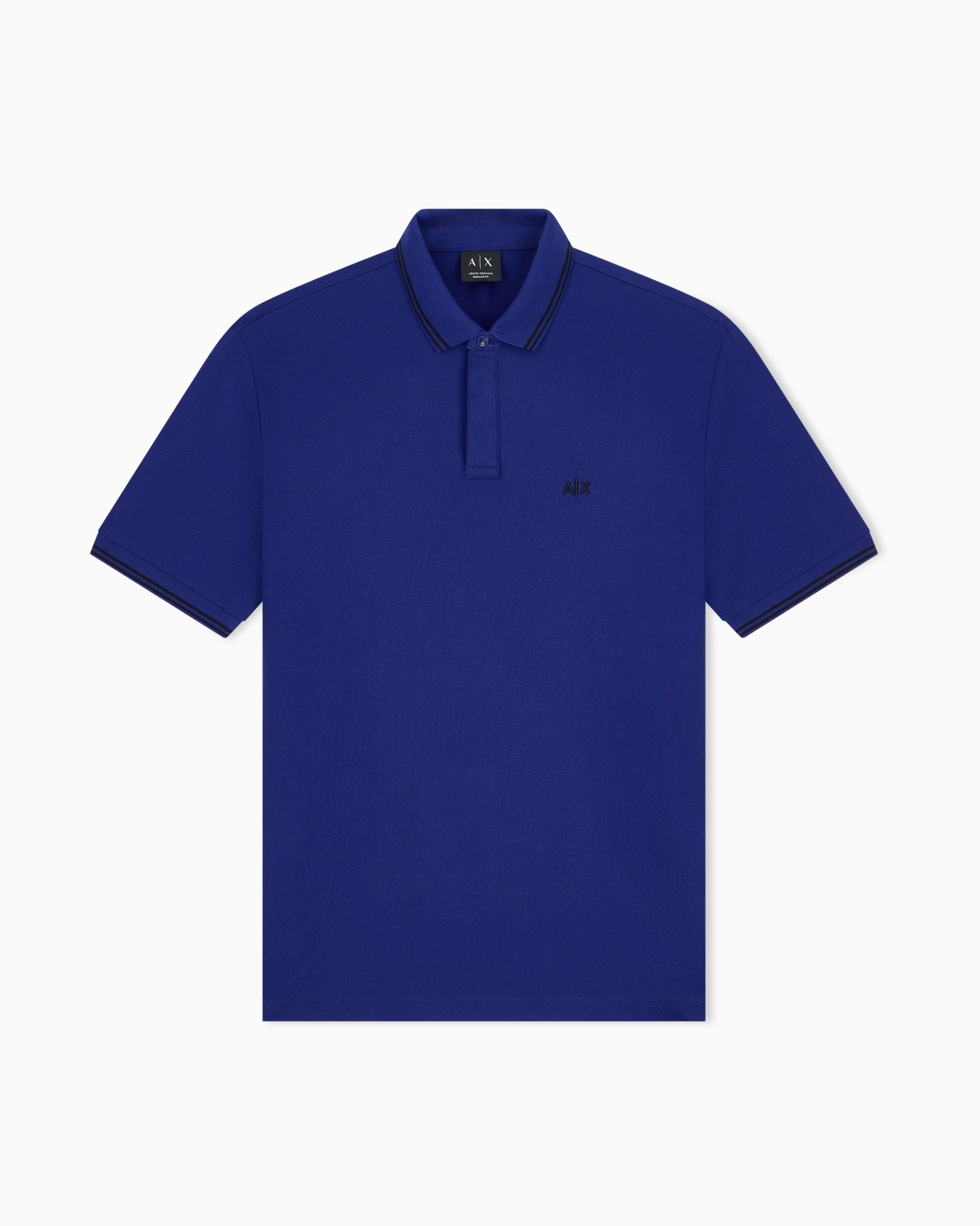 regular fit polo shirt in stretch cotton piquet Slide 0