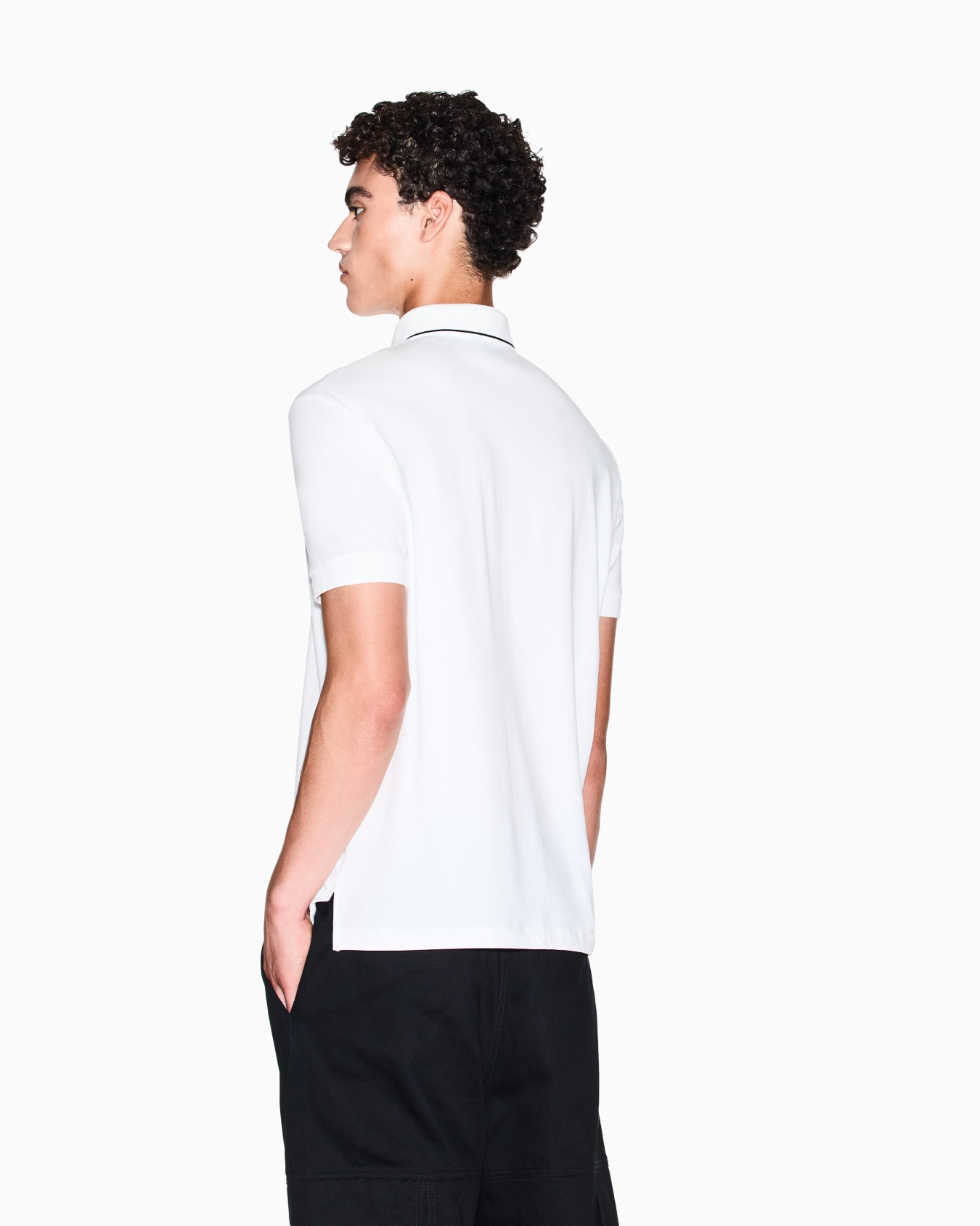 Slim fit polo shirt with logo and piping Slide 5