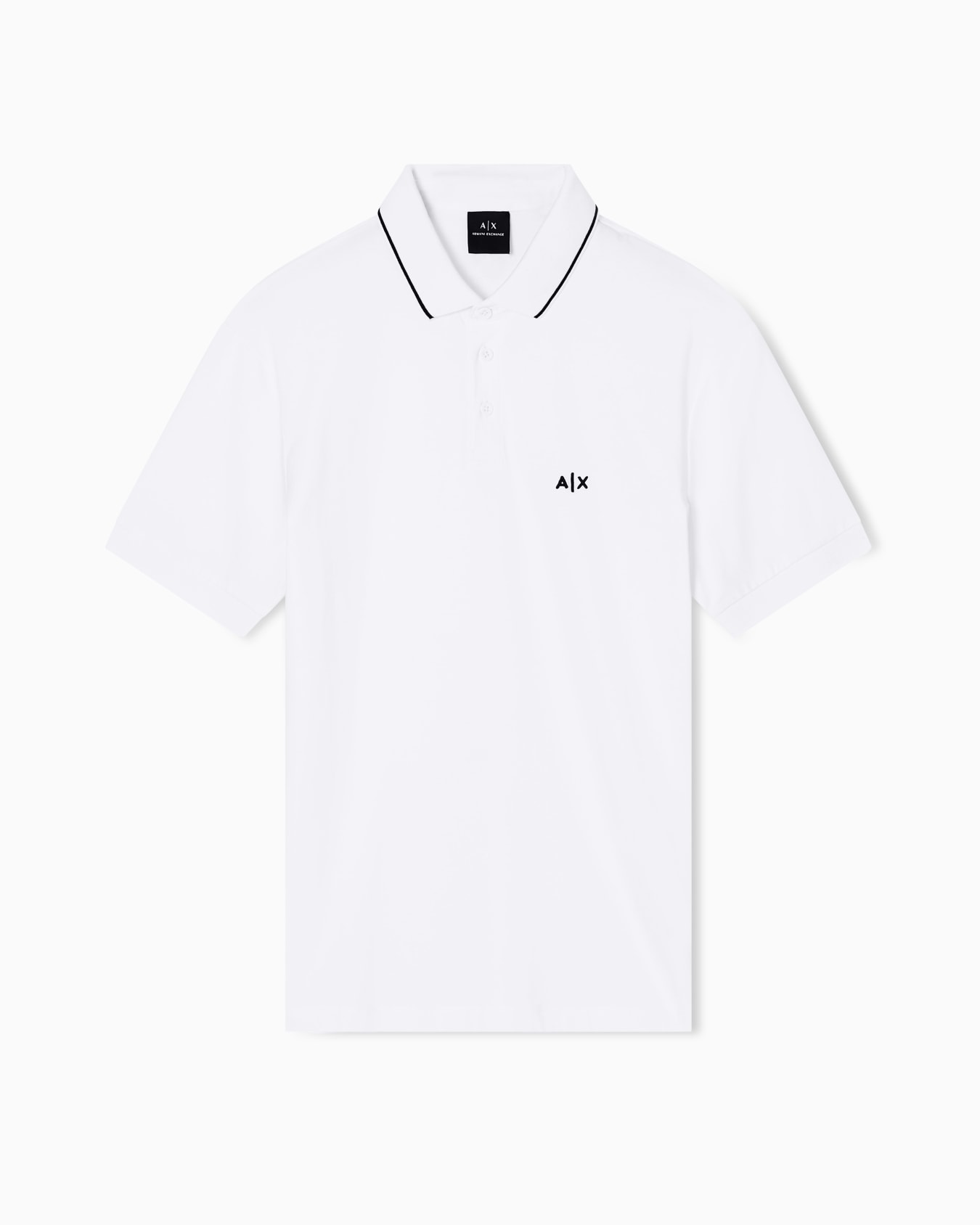 Slim fit polo shirt with logo and piping Slide 0