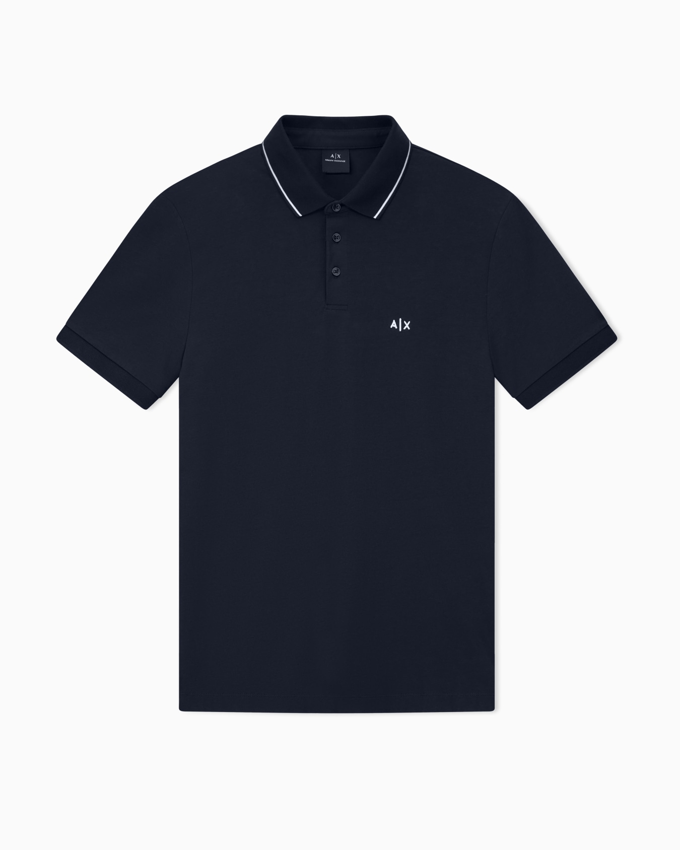 Slim fit polo shirt with logo and piping Slide 0