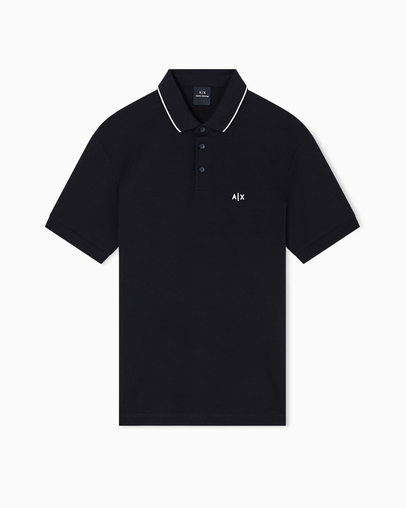 Slim fit polo shirt with logo and piping Slide 0