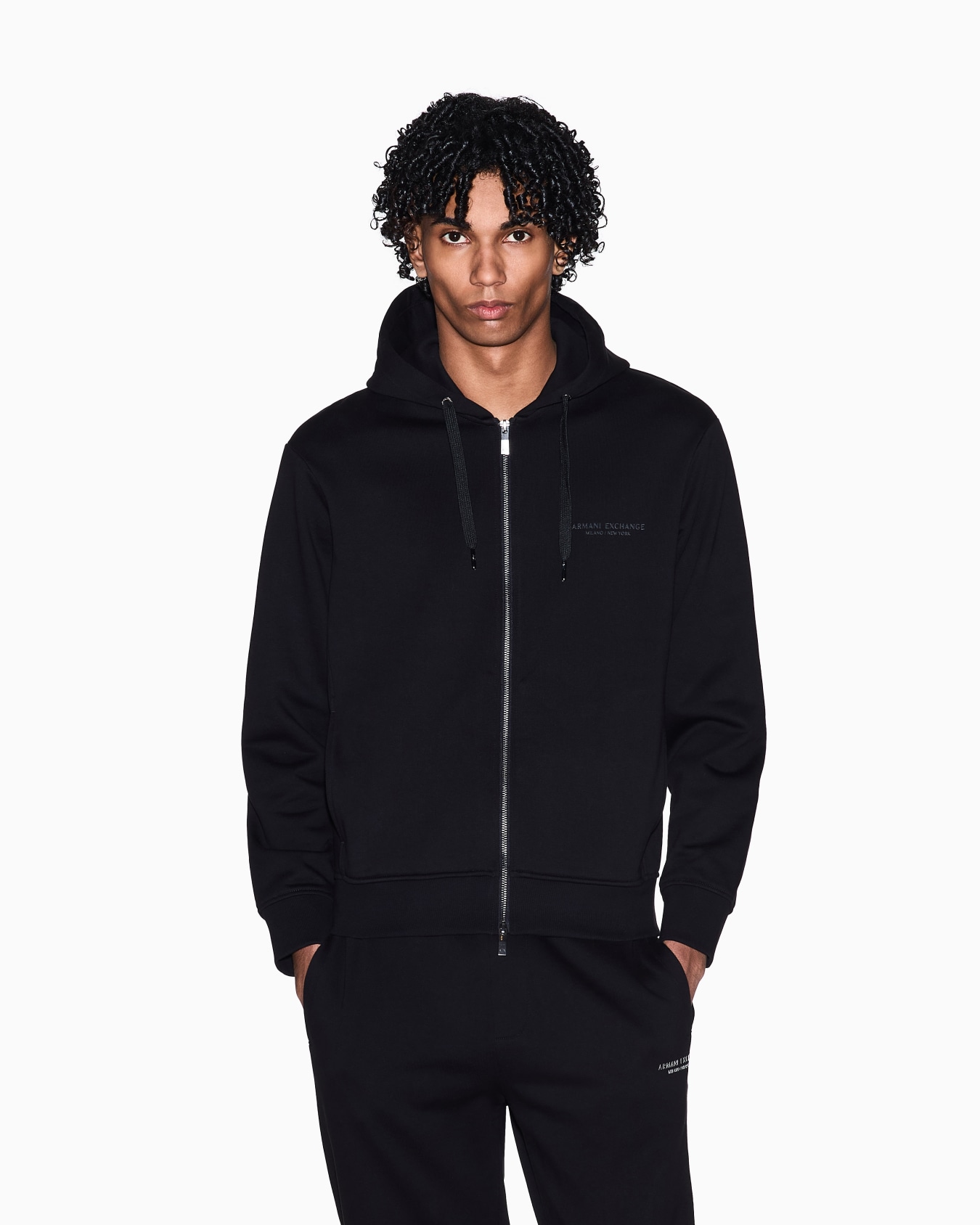 Full-zip hoodie in cotton French terry  Slide 3