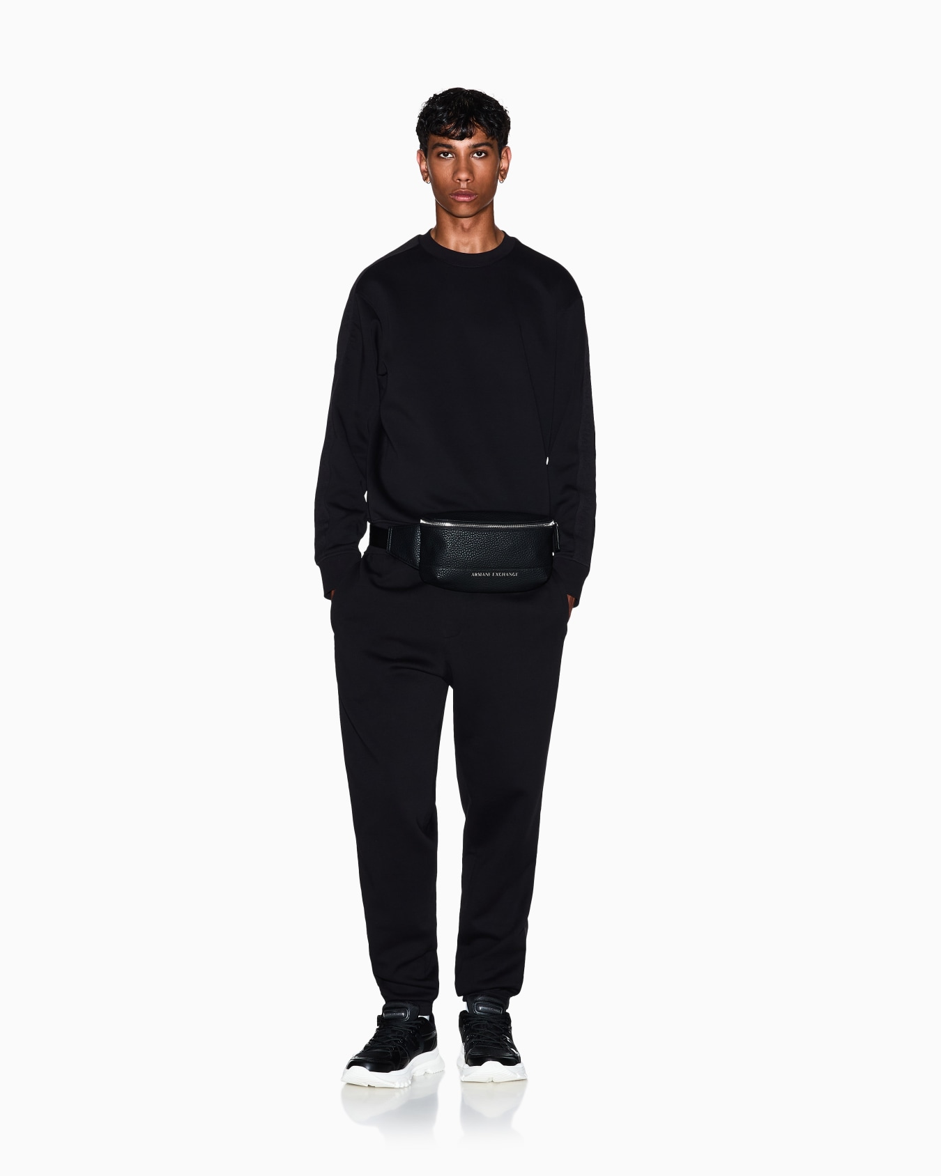 Crewneck Sweatshirt with Logo Bands Slide 1