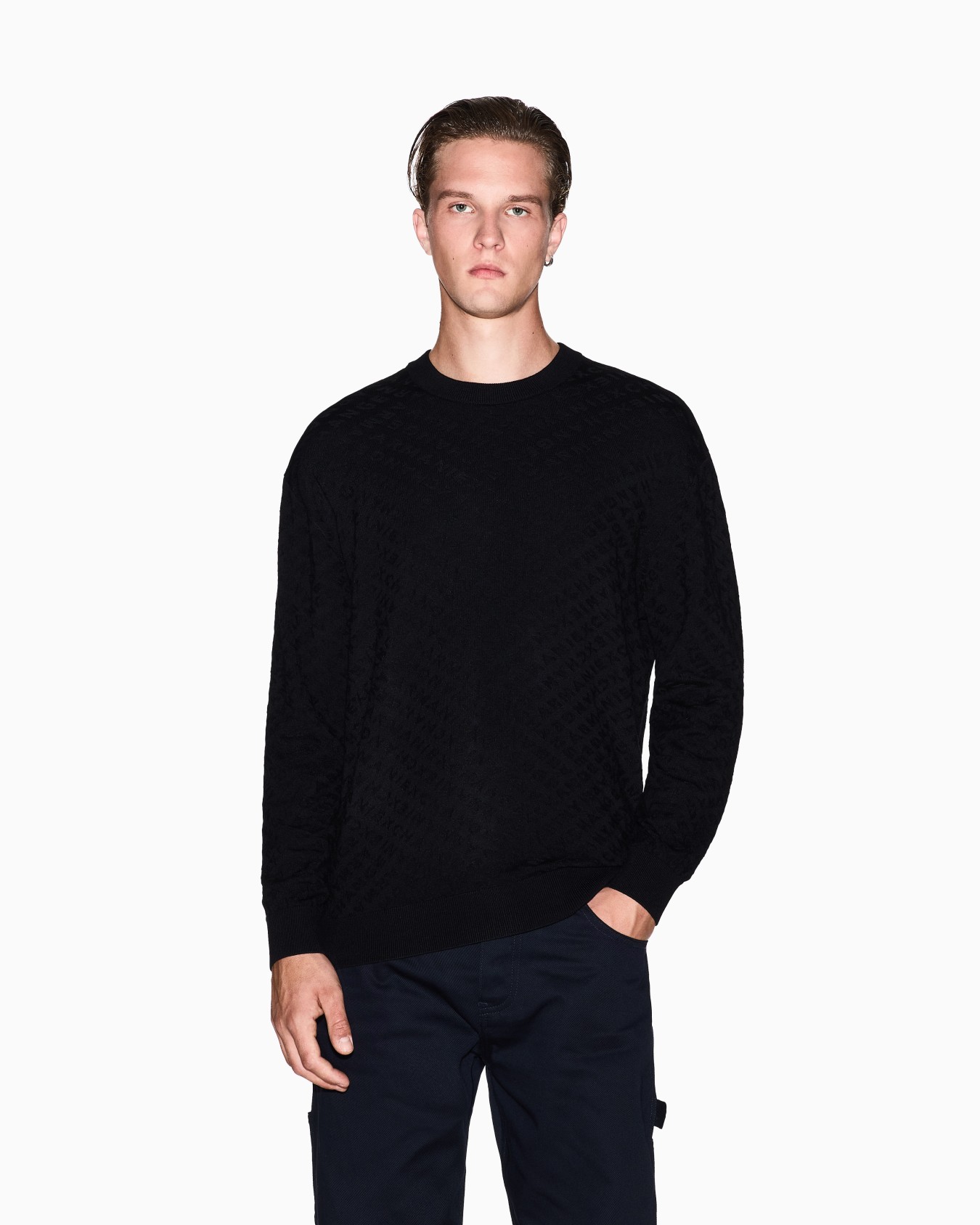 Crew neck sweater in viscose blend Slide 3