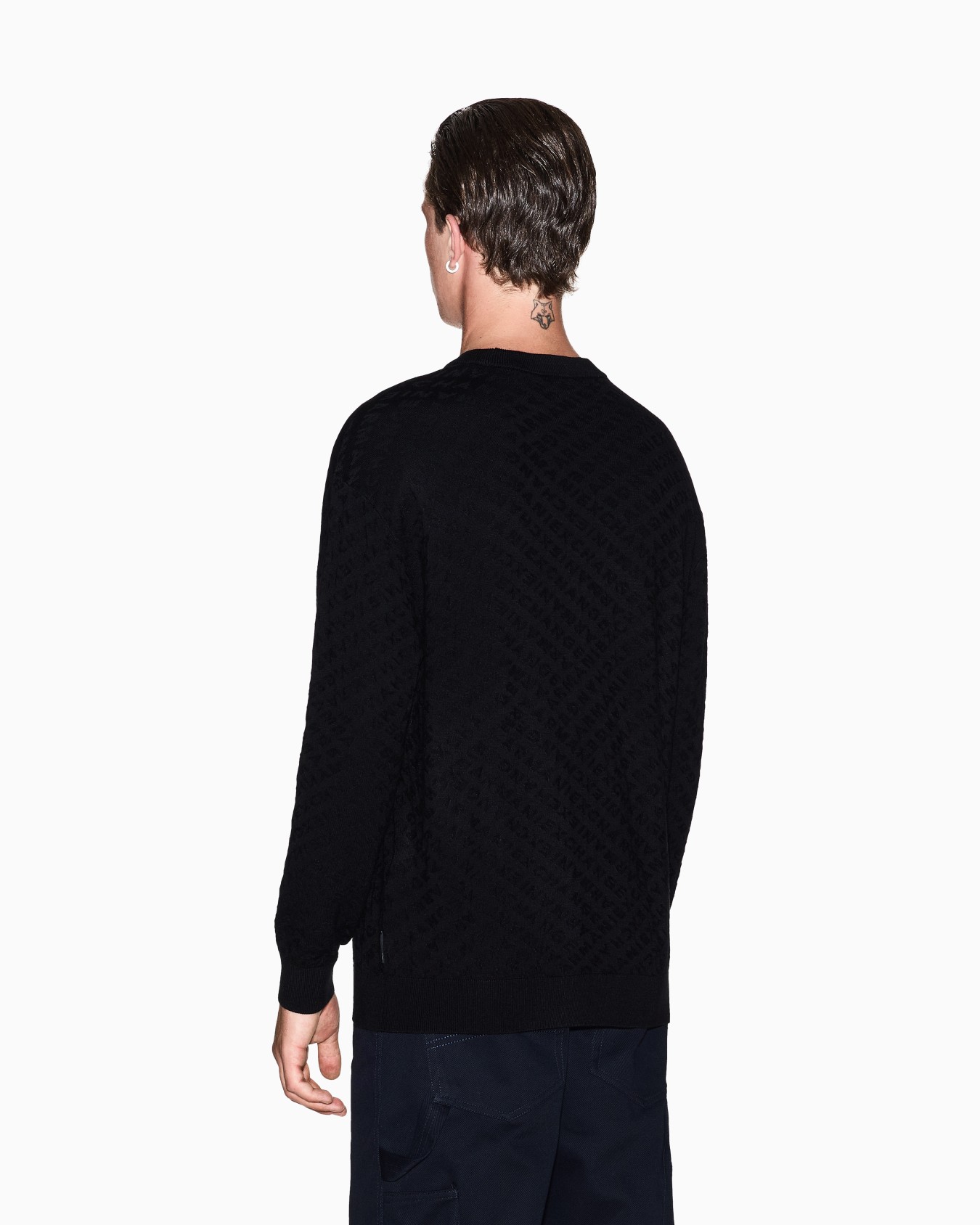 Crew neck sweater in viscose blend Slide 2