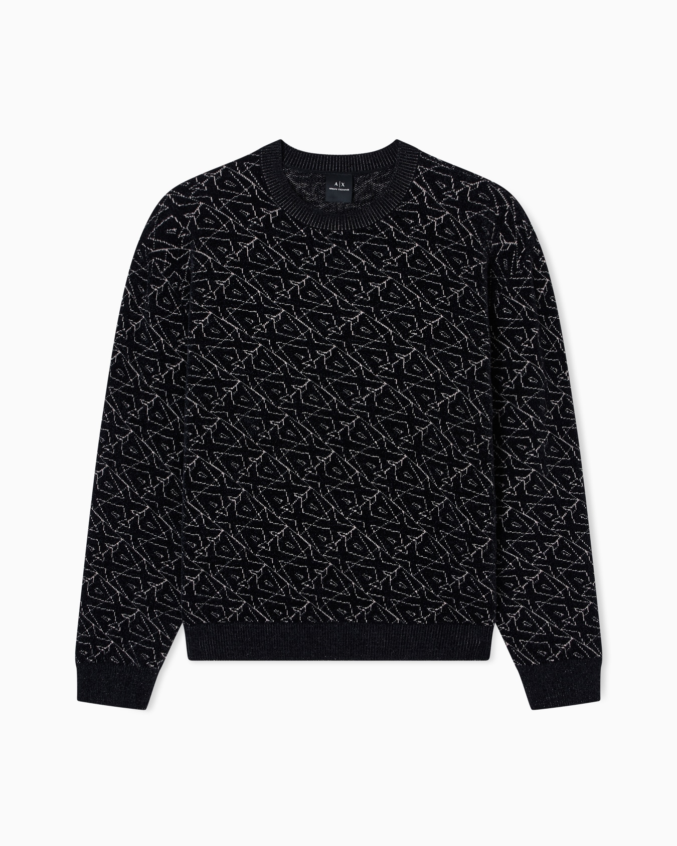 Maglione girocollo con logo allover Slide 0