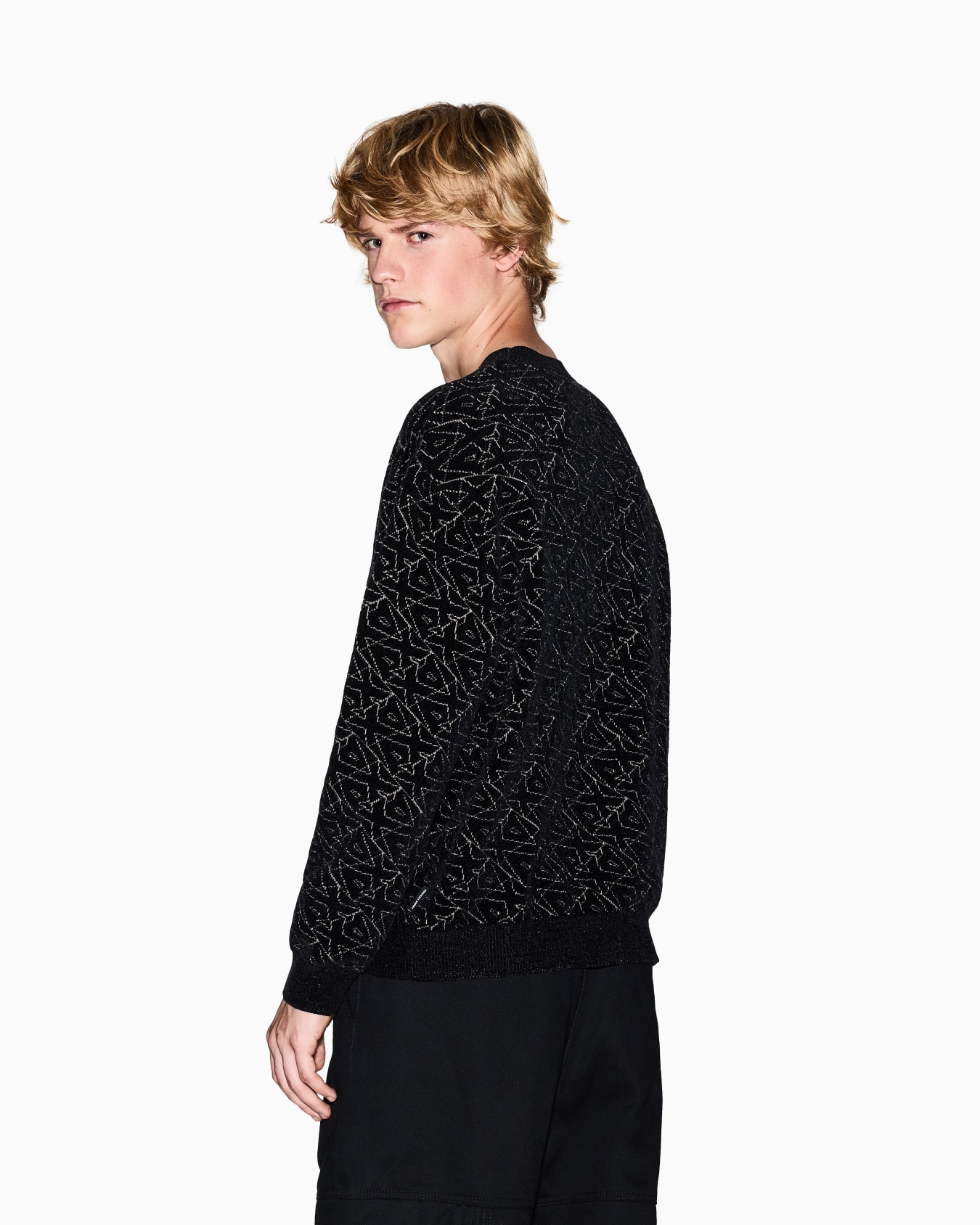 Maglione girocollo con logo allover Slide 2