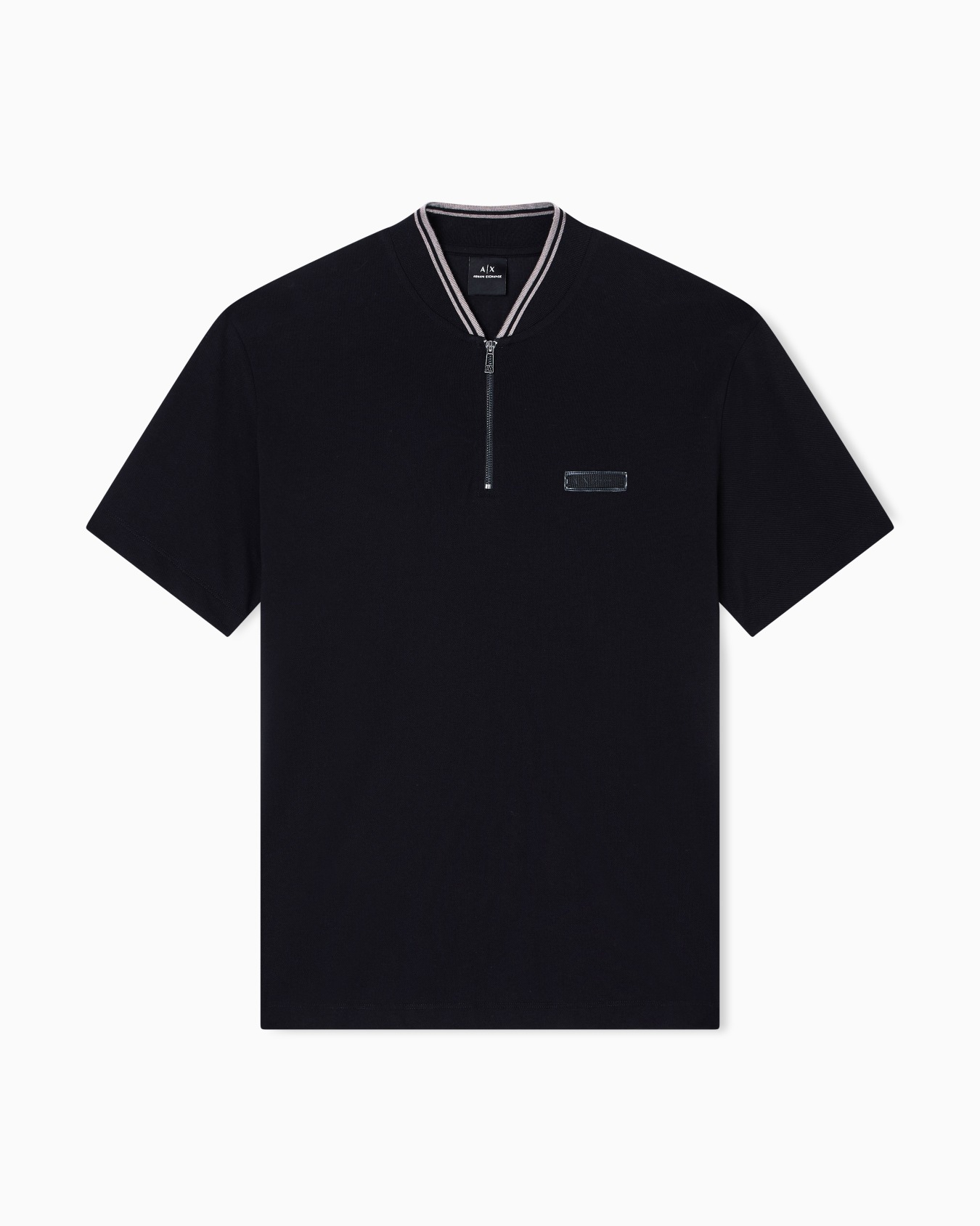 Pique polo shirt with zip Slide 0