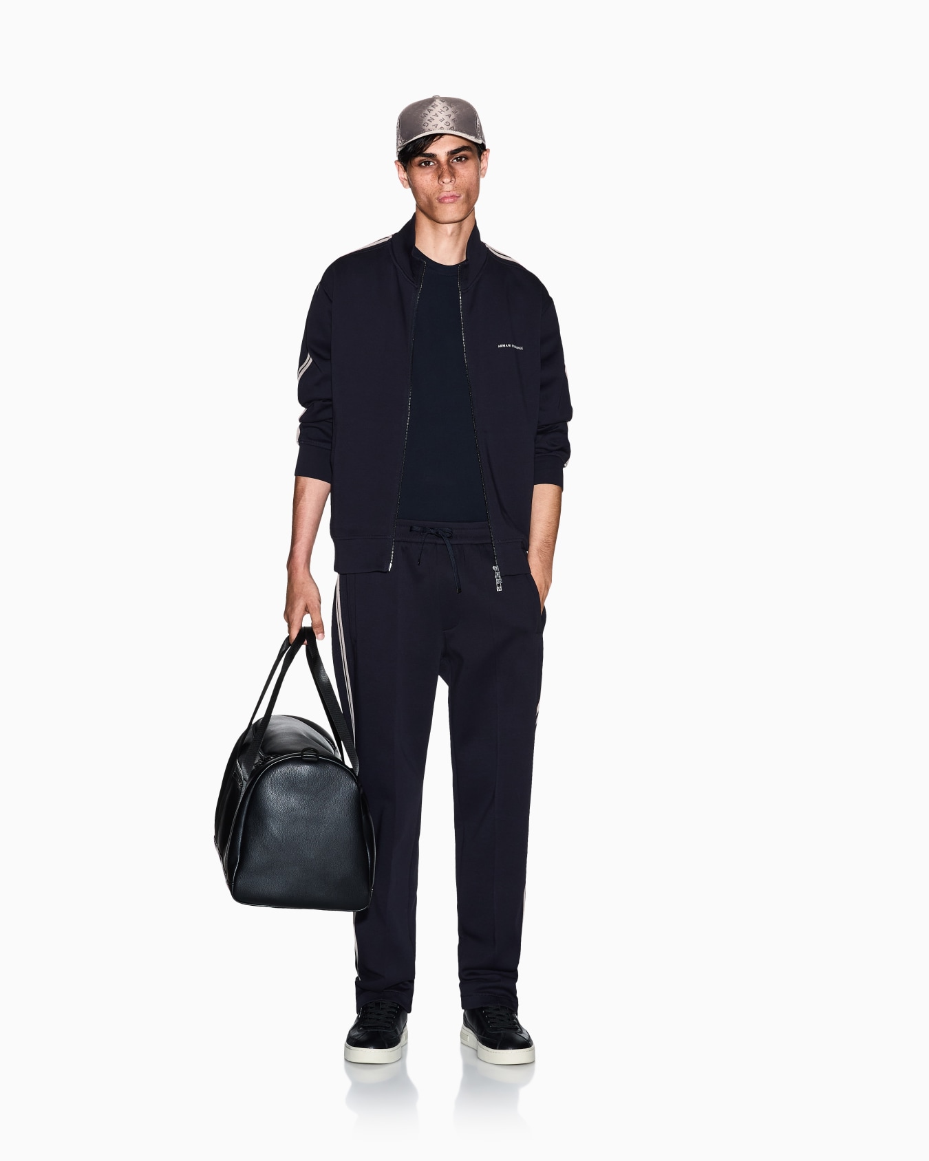 Full-zip sweatshirt with contrasting bands Slide 1