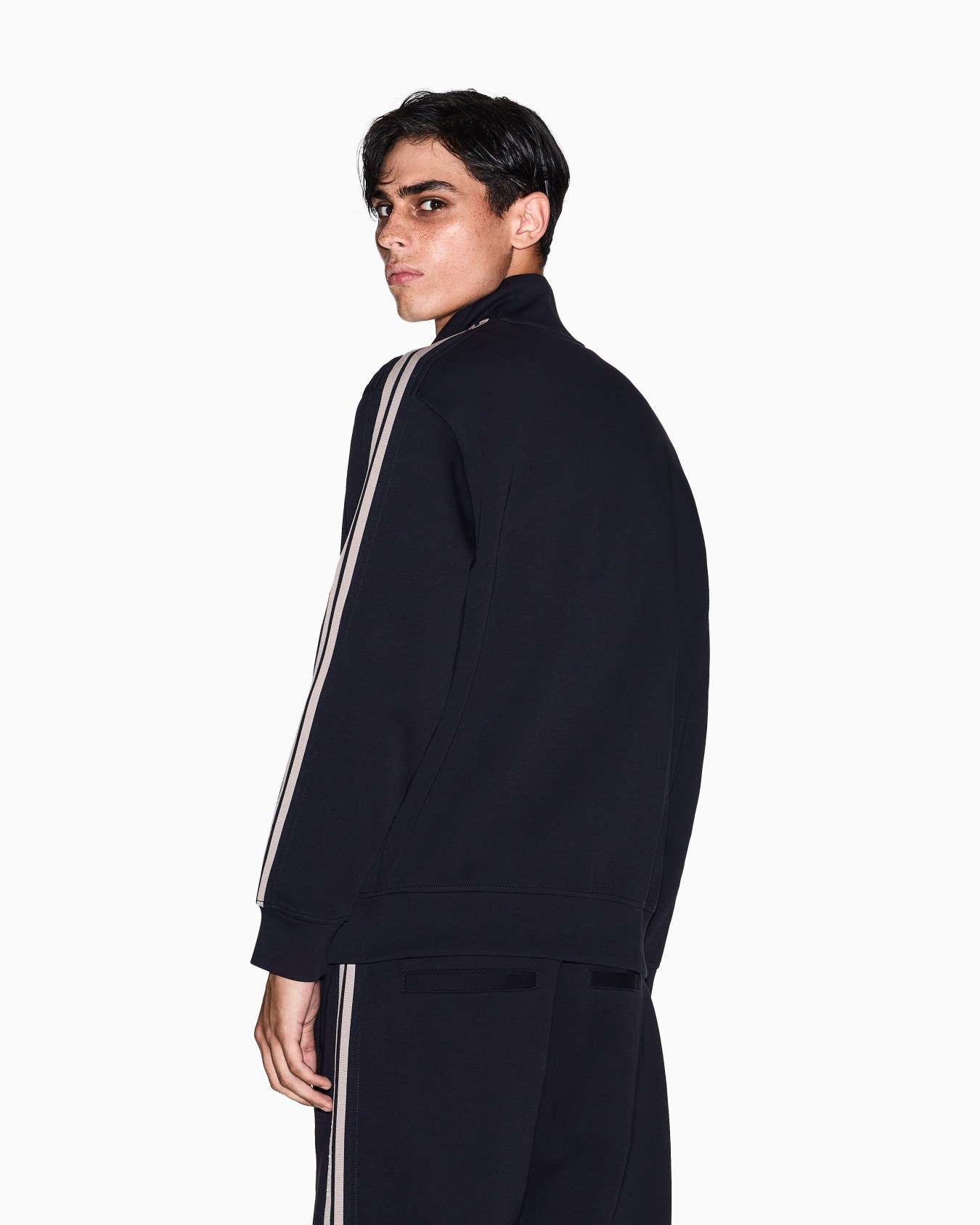 Full-zip sweatshirt with contrasting bands Slide 2