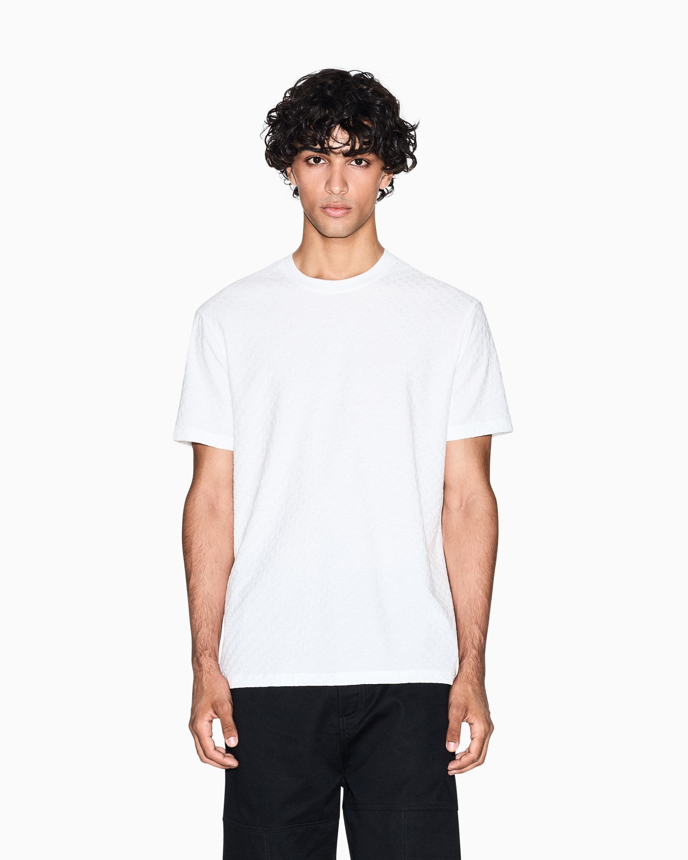 Regular fit t-shirt in jacquard fabric Slide 3