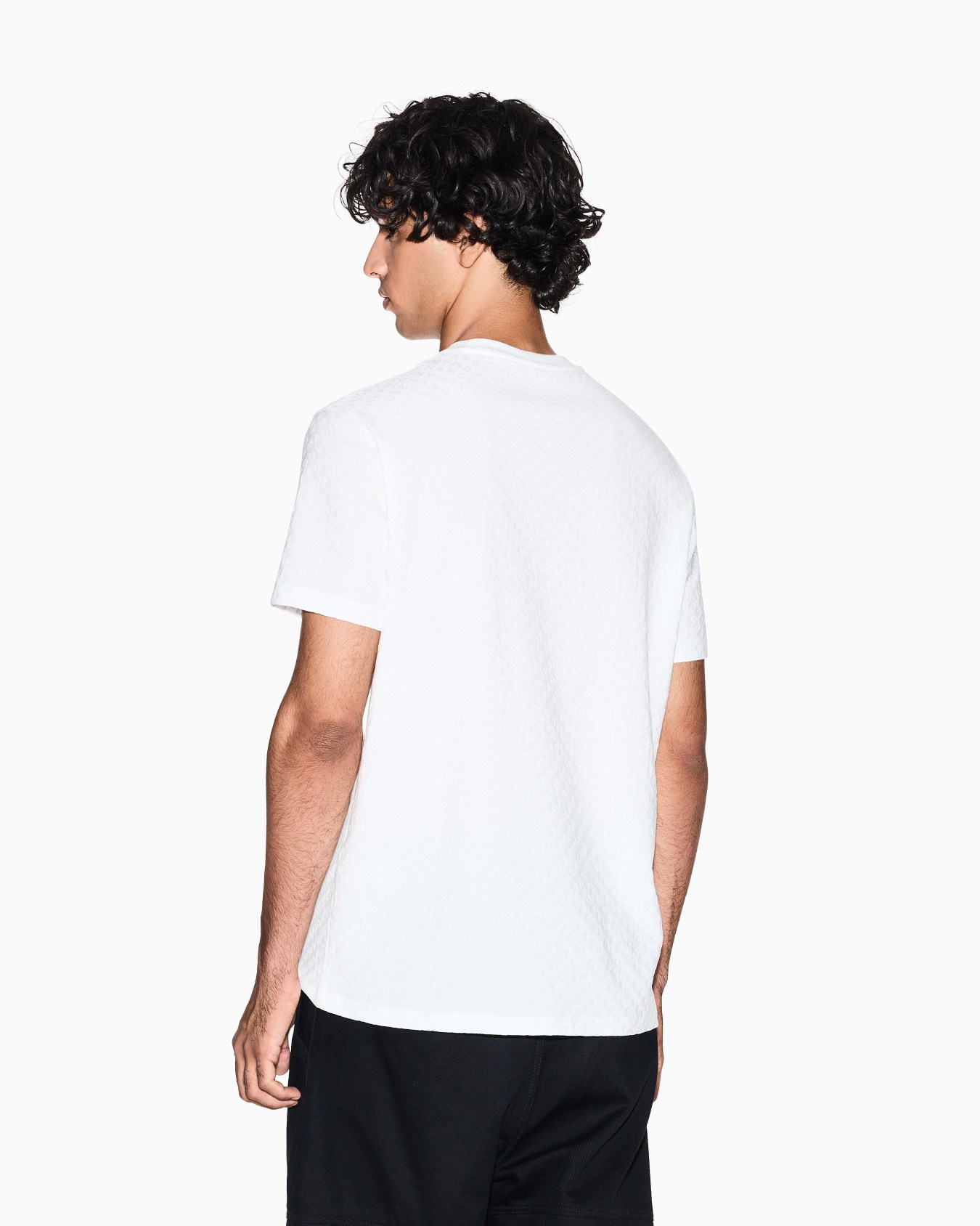 Regular fit t-shirt in jacquard fabric Slide 2