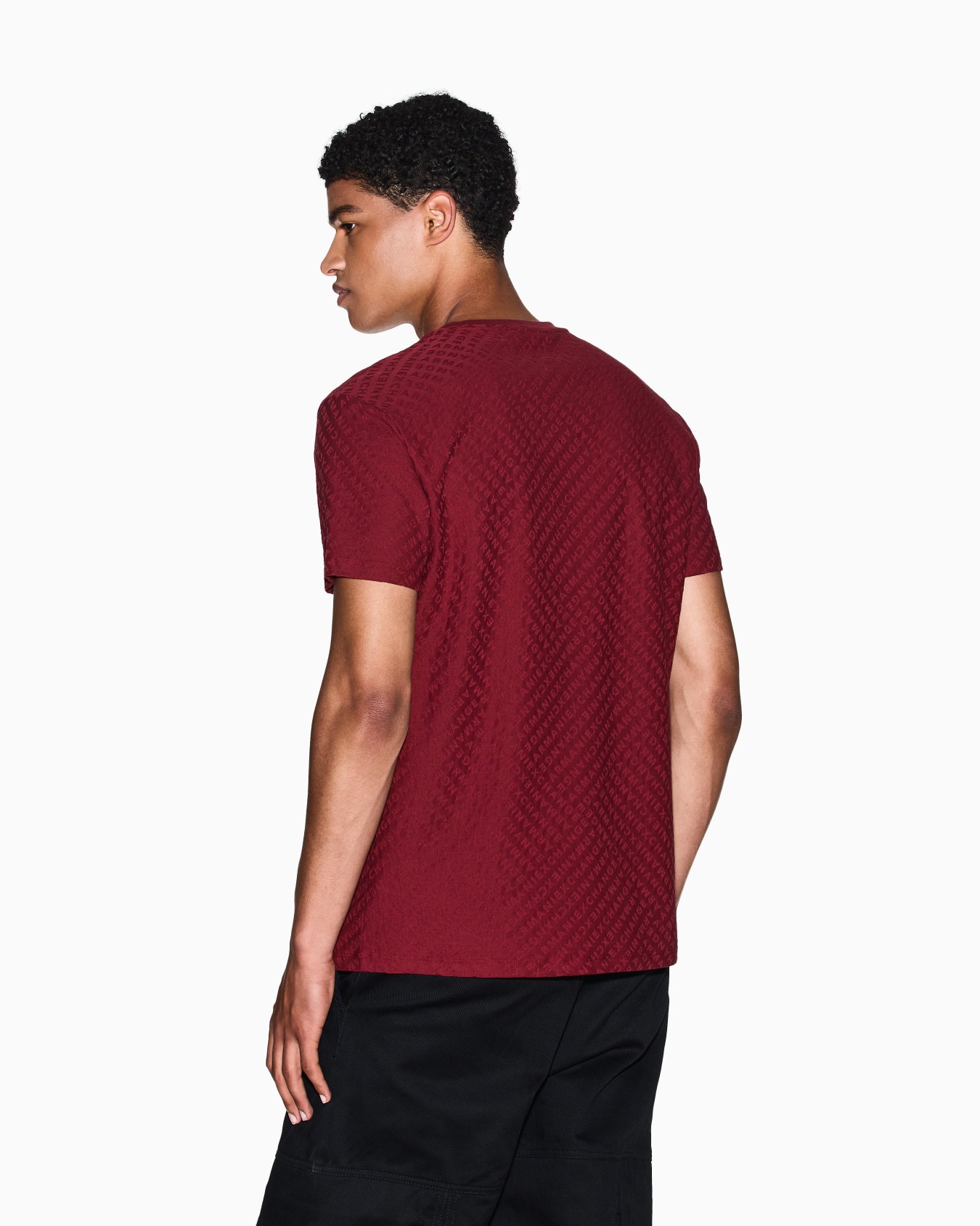 Regular fit t-shirt in jacquard fabric Slide 2