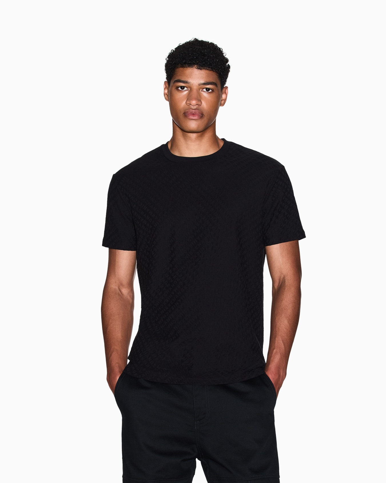 Regular fit t-shirt in jacquard fabric Slide 3