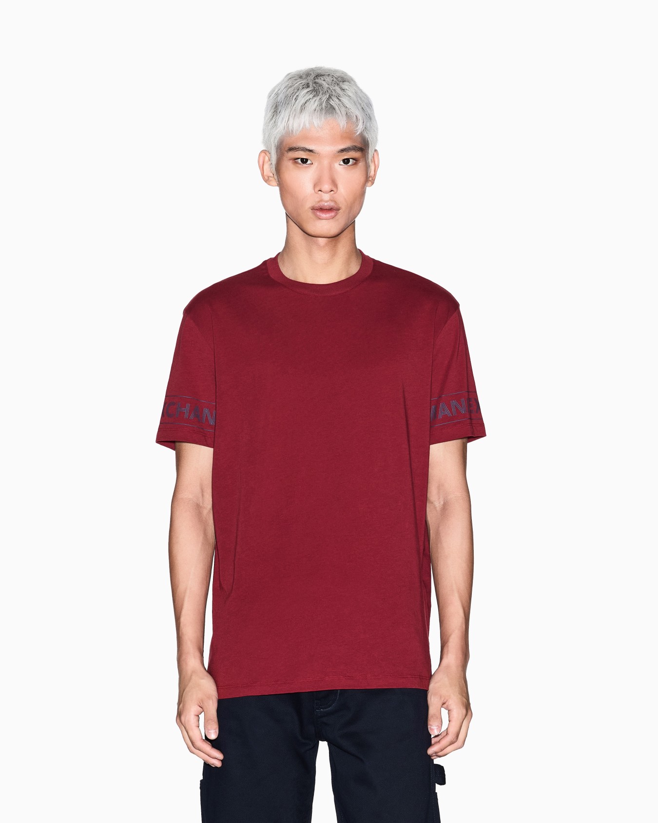 Regular fit T-shirt with printed sleeves Slide 3