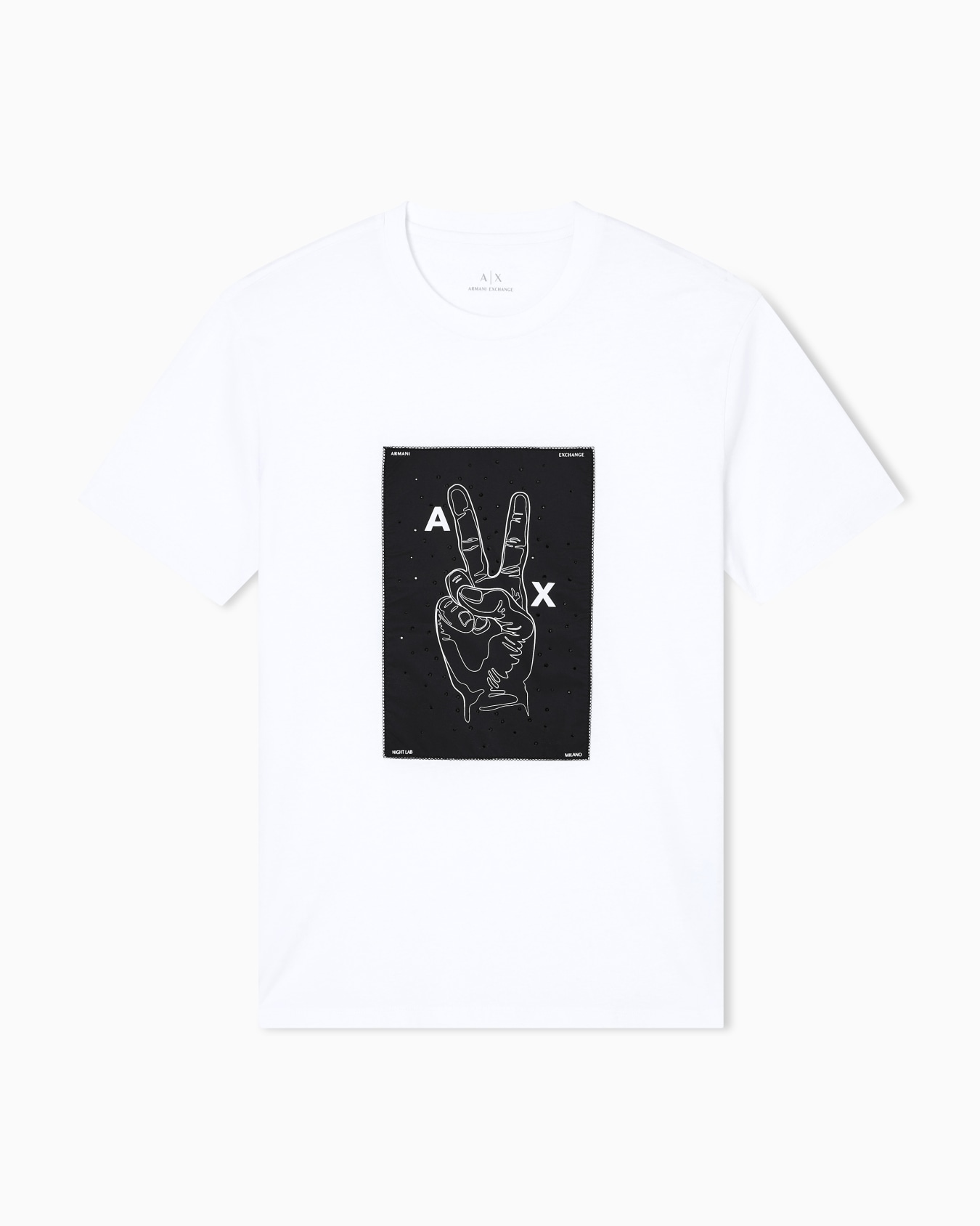 ピースデザイン 半袖クルーネックTシャツ スライドする 0