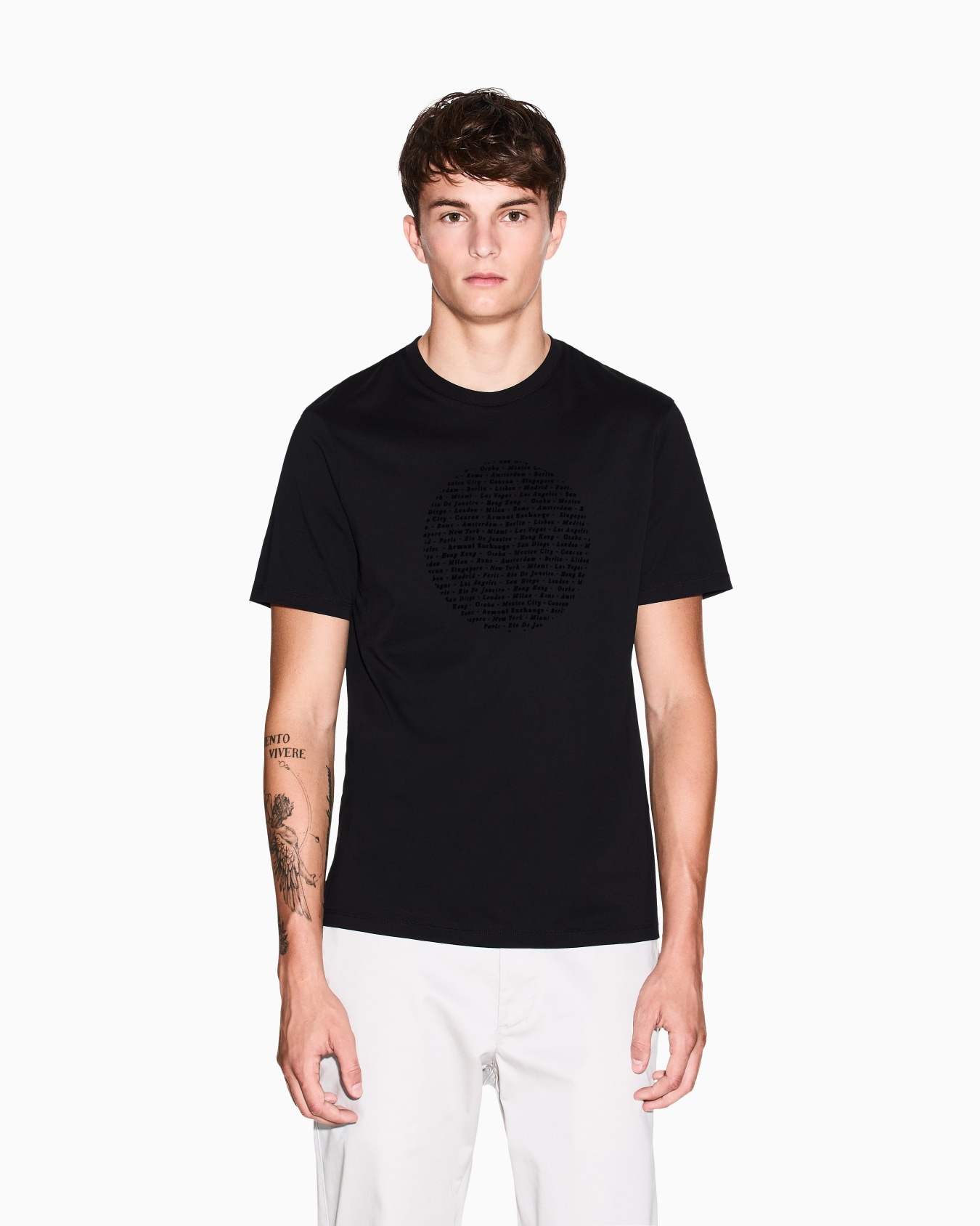 Slim Fit T-Shirt mit Kreis-Print Folie 3