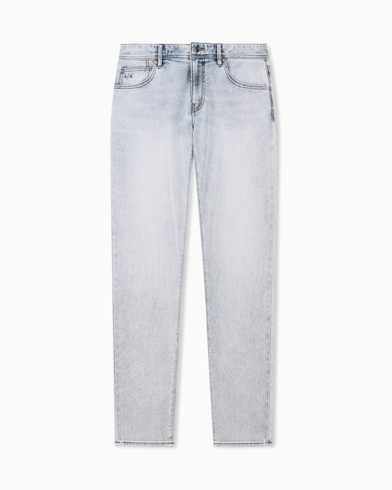 slim fit 5 Pockets Pant washed cotton-blend denim Slide 0