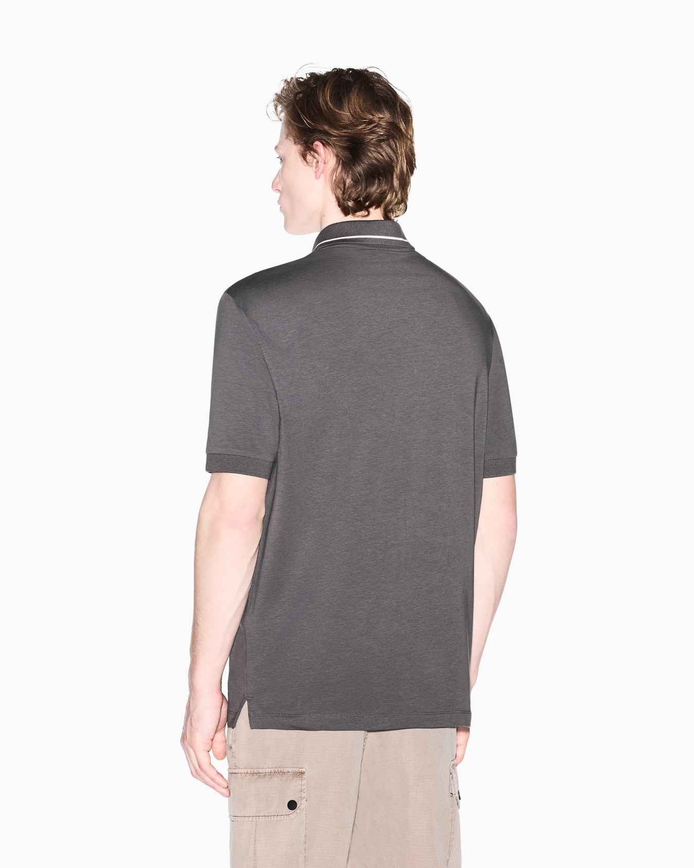 Regular fit polo shirt in stretch jersey Slide 3