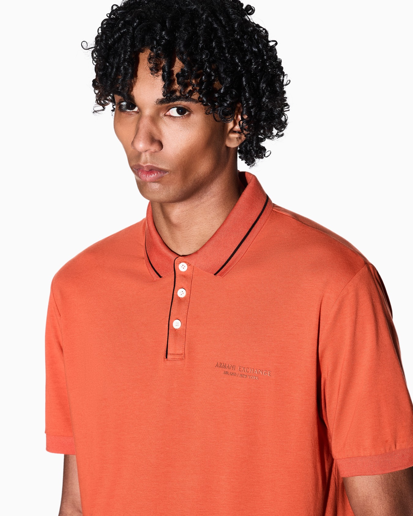 Regular fit polo shirt in stretch jersey Slide 4
