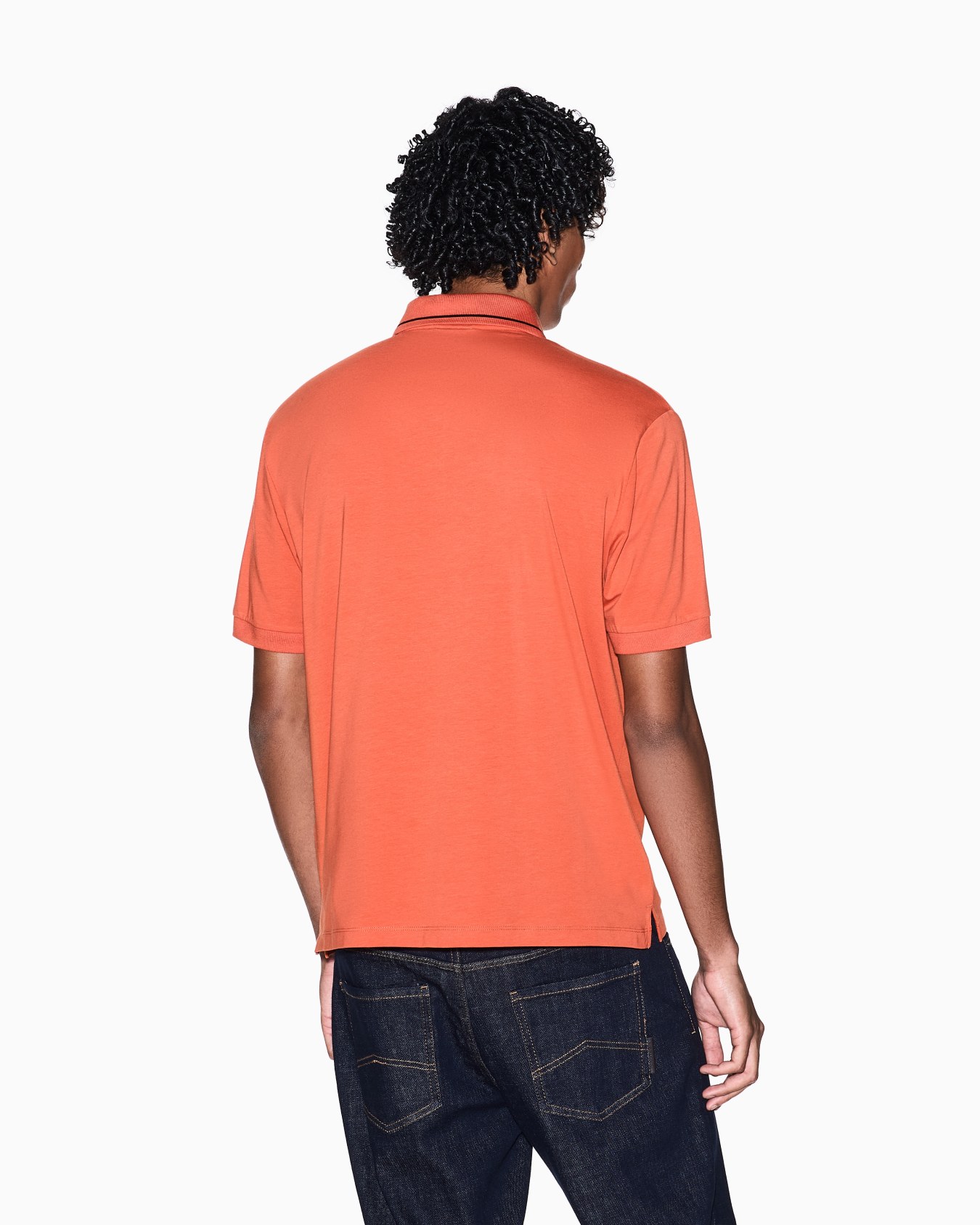Regular fit polo shirt in stretch jersey Slide 2
