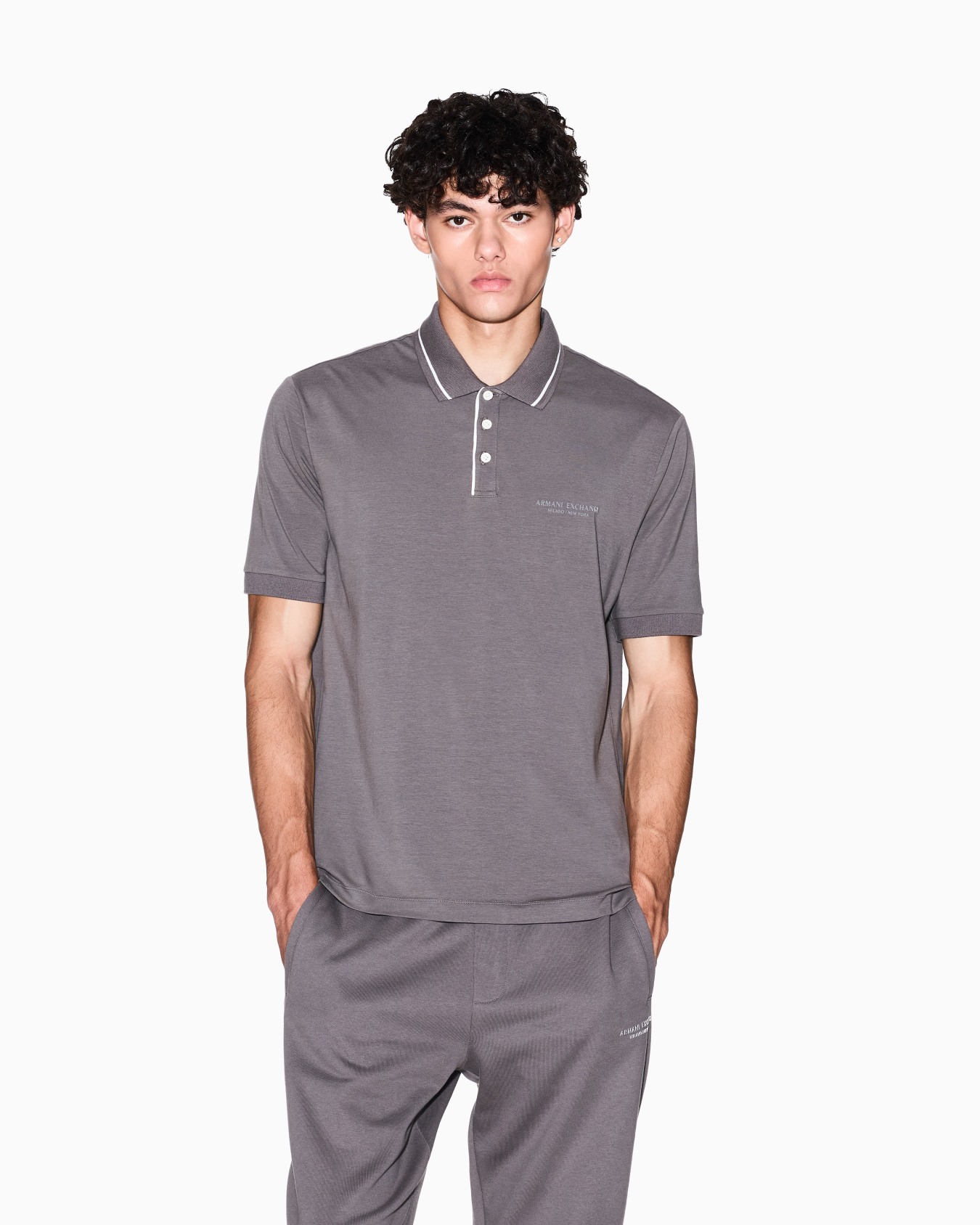 Polo regular fit in jersey stretch Slide 3