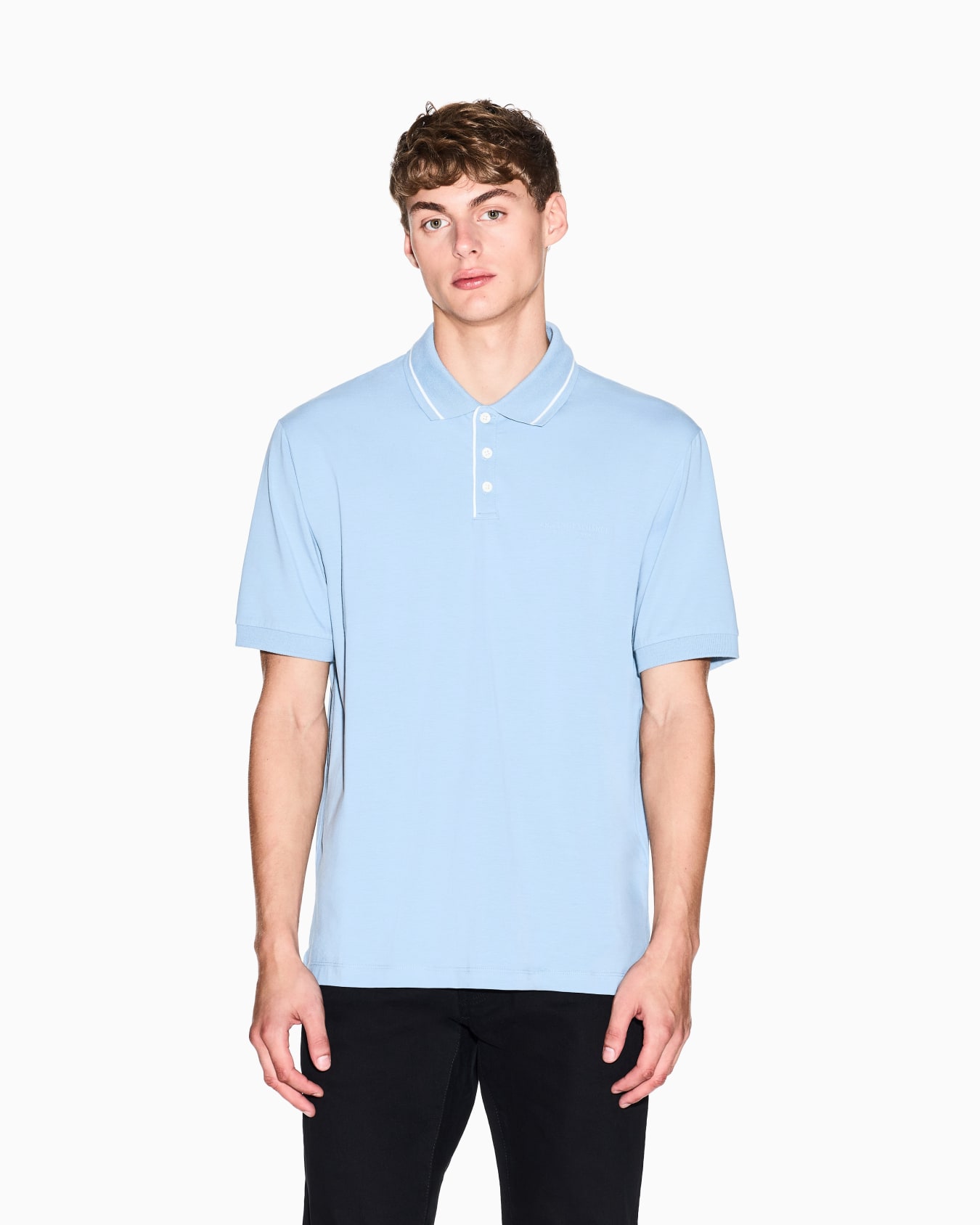Regular fit polo shirt in stretch jersey Slide 3
