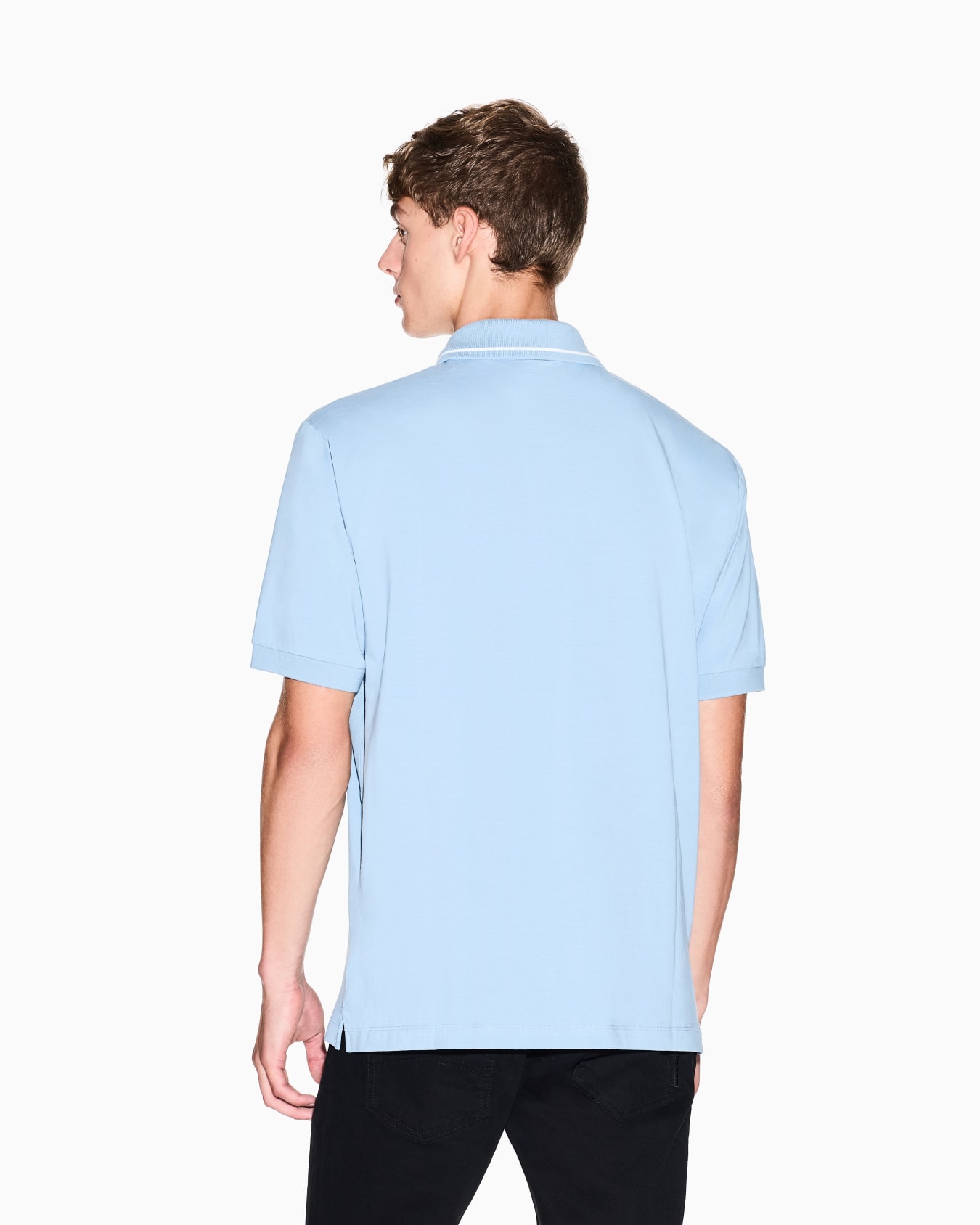 Regular fit polo shirt in stretch jersey Slide 2