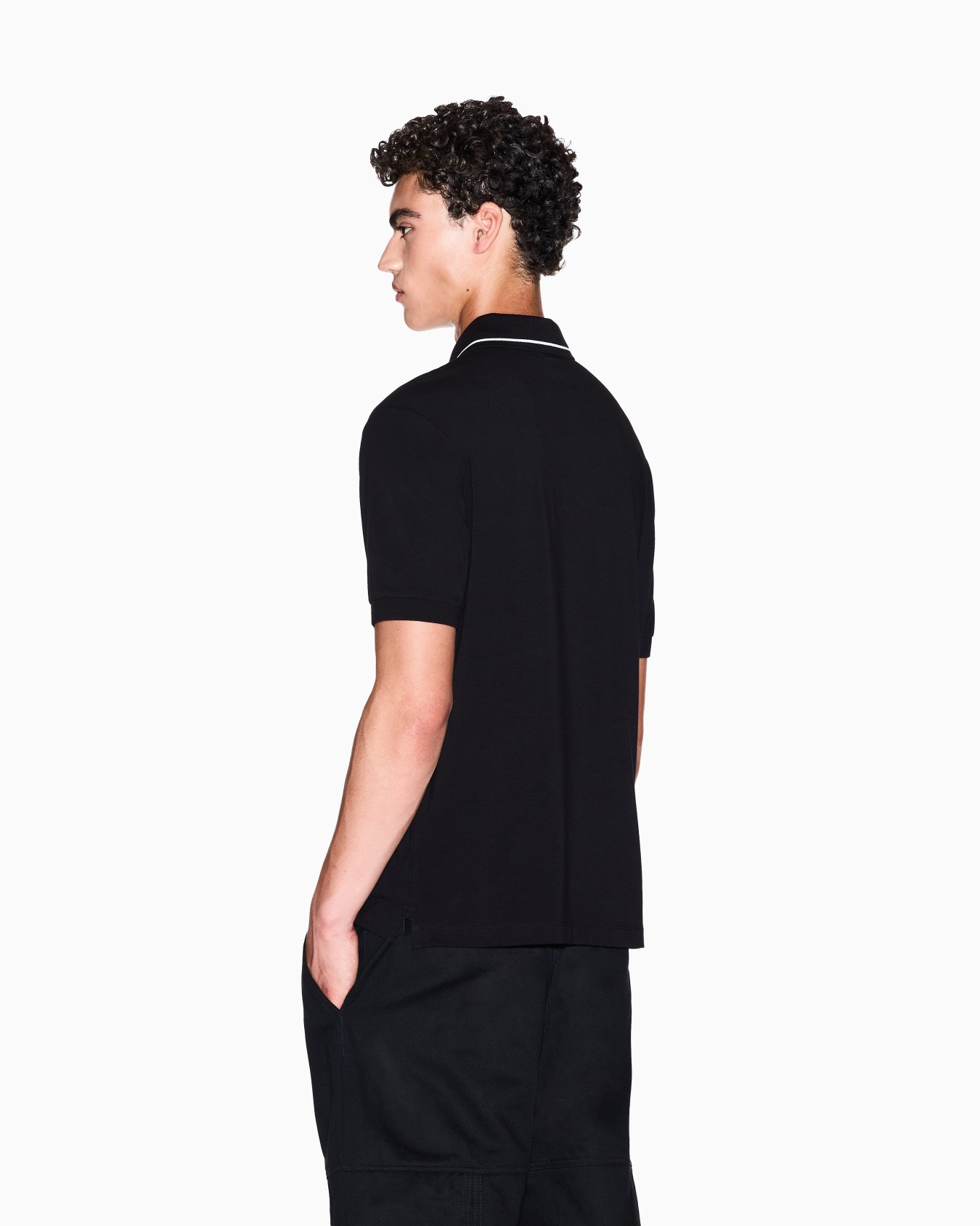 Regular fit polo shirt in stretch jersey Slide 5
