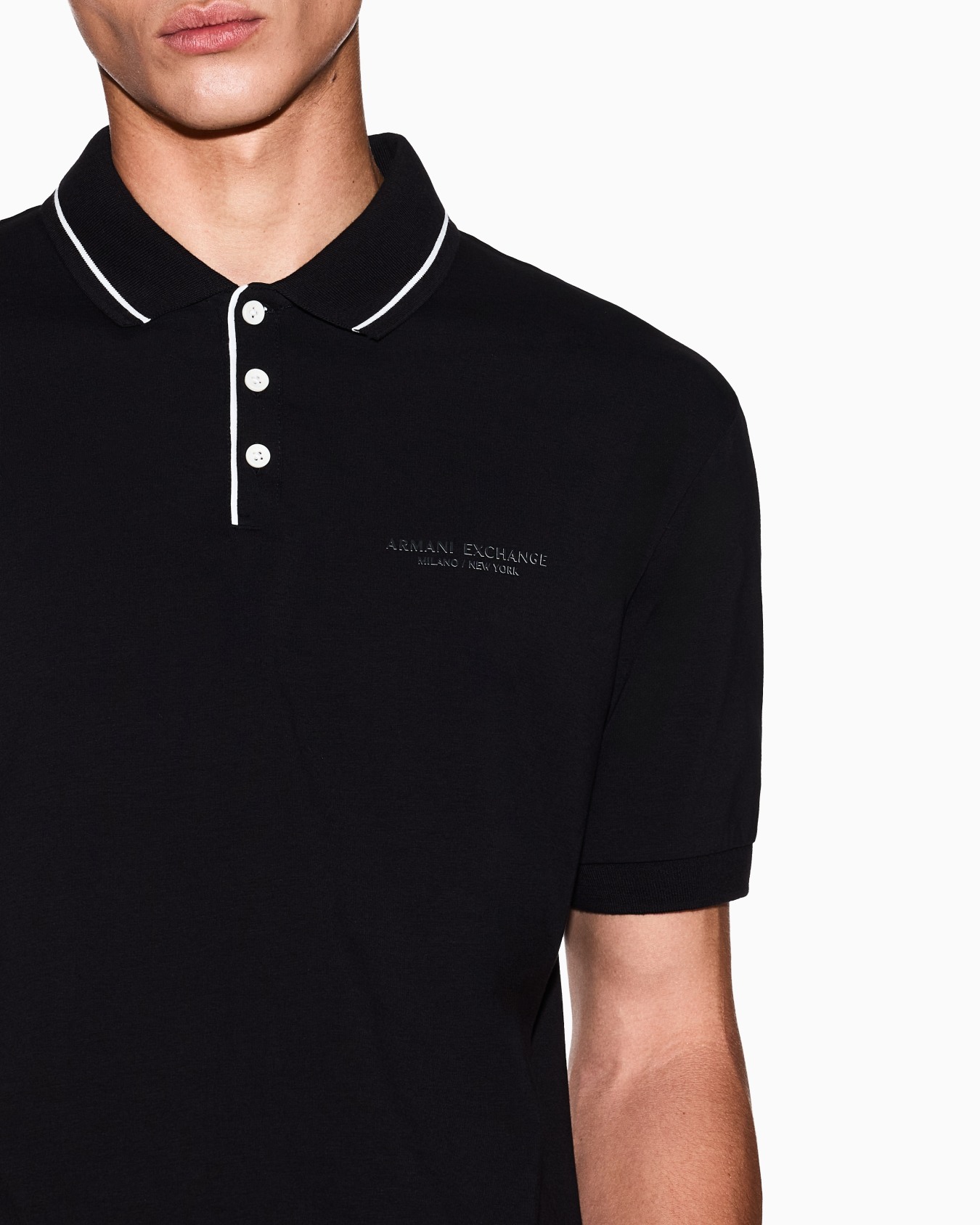 Regular fit polo shirt in stretch jersey Slide 6