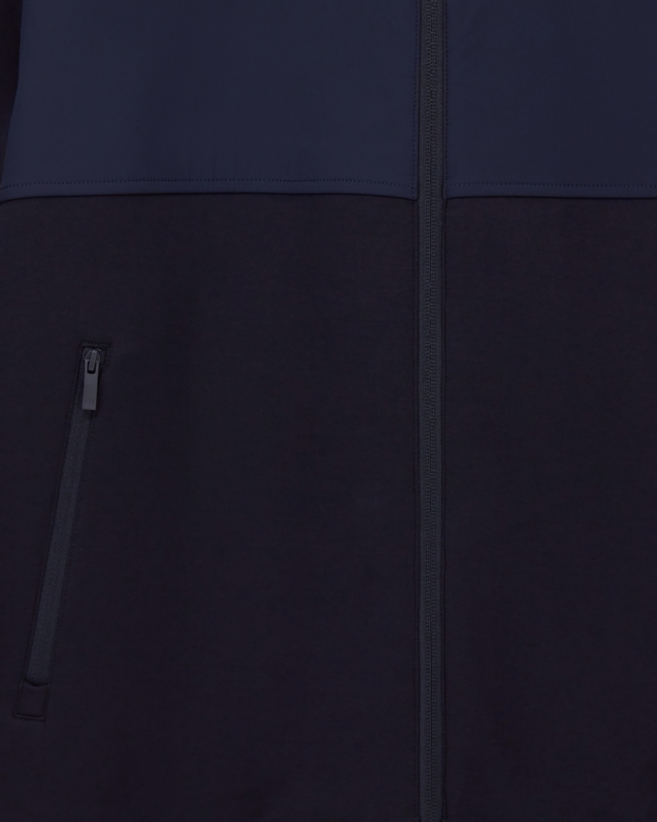 Sweatshirt aus zwei Materialien mit durchgehendem Reißverschluss Folie 4