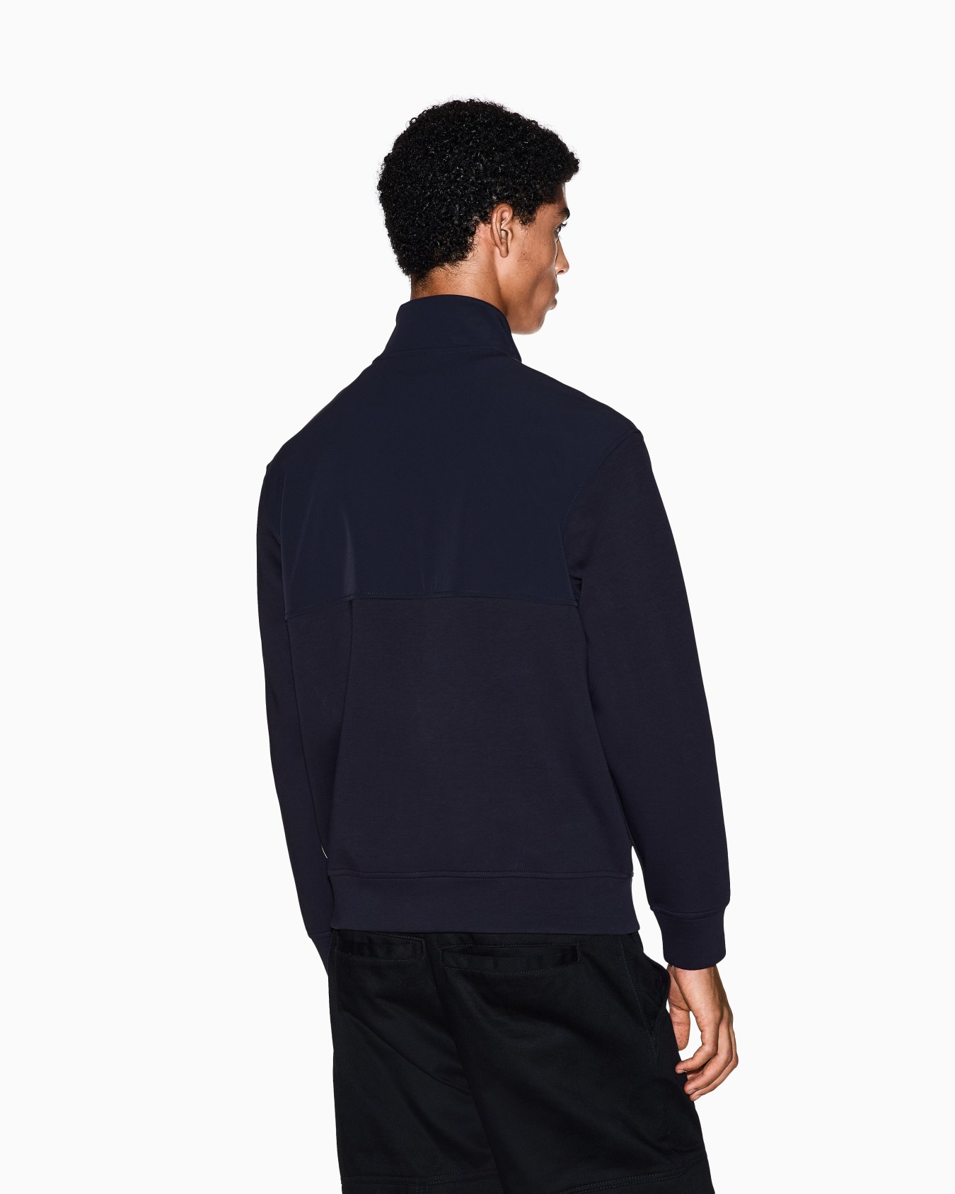 Sweatshirt aus zwei Materialien mit durchgehendem Reißverschluss Folie 5