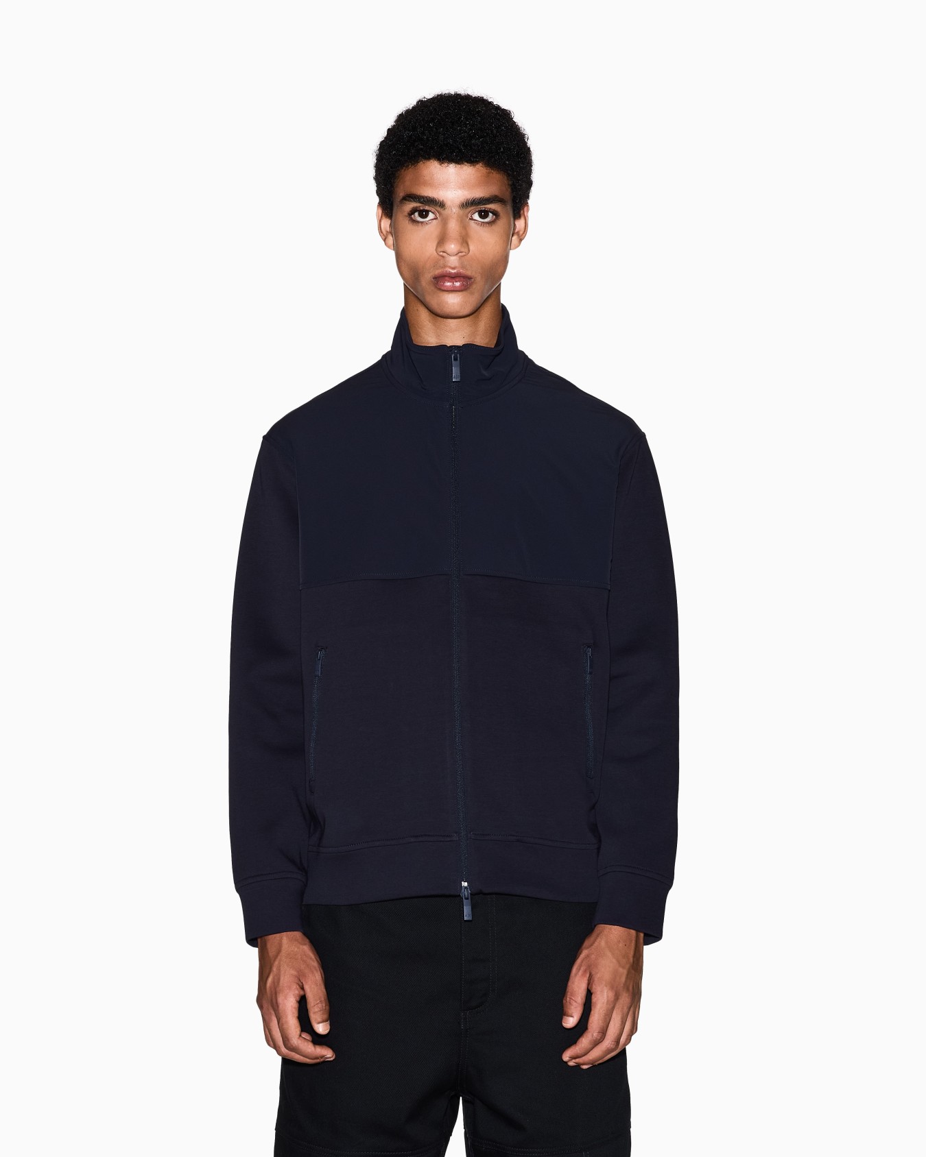 Sweat-shirt bimatière entièrement zippé Diapositive 3