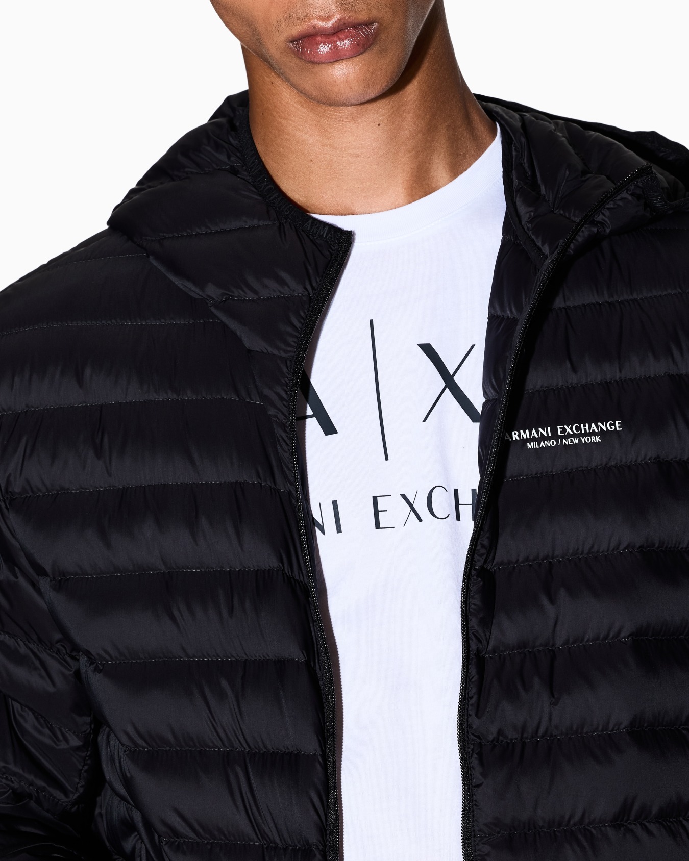 Full zip down jacket with hood Slide 4