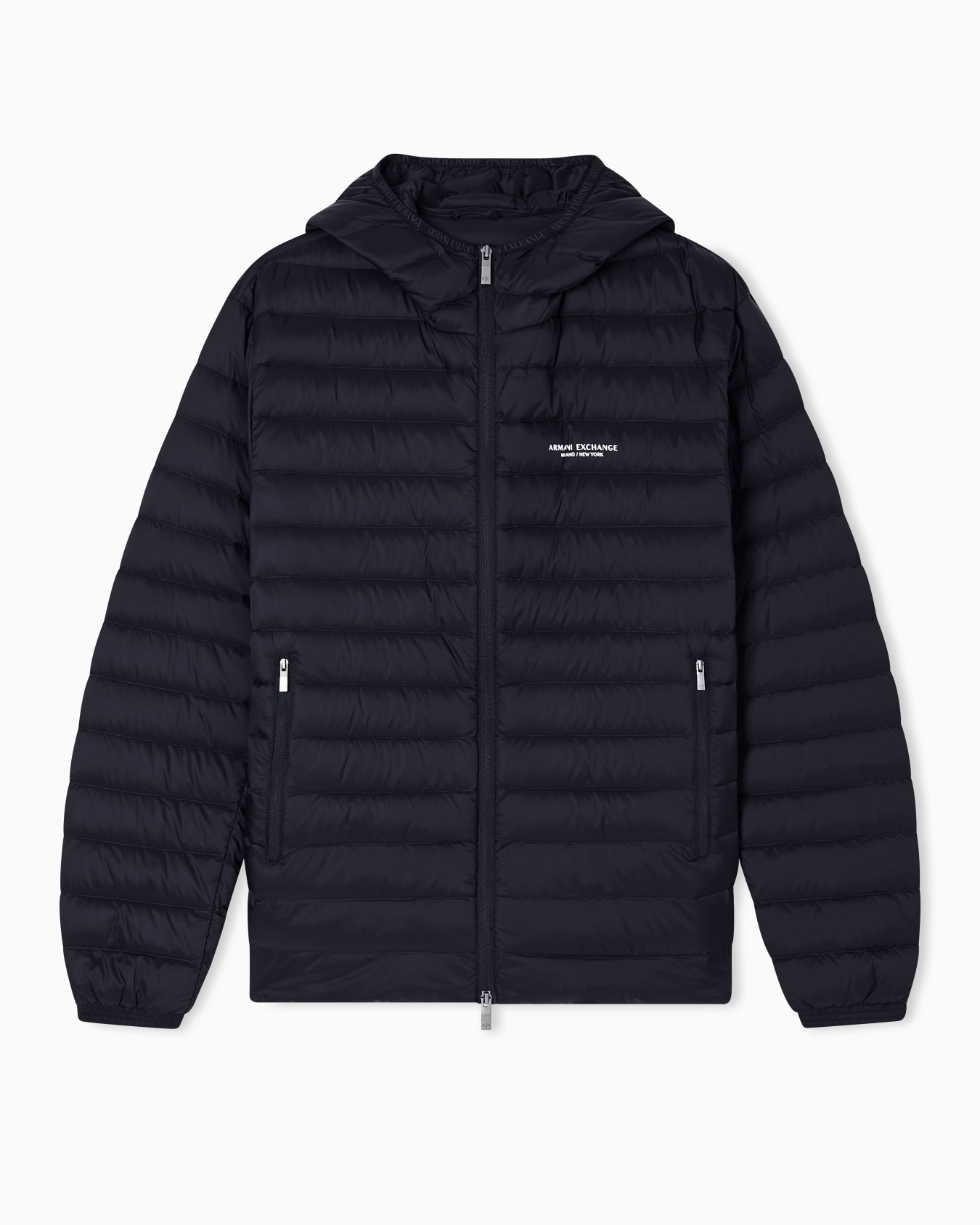 Full zip down jacket with hood Slide 0