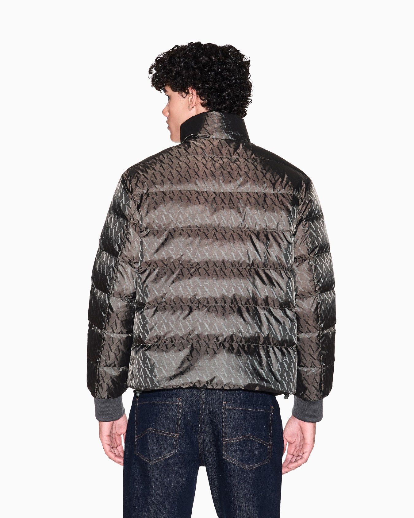 TONE ON TONE ALLOVER LOGO PUFFER JACKET Slide 2
