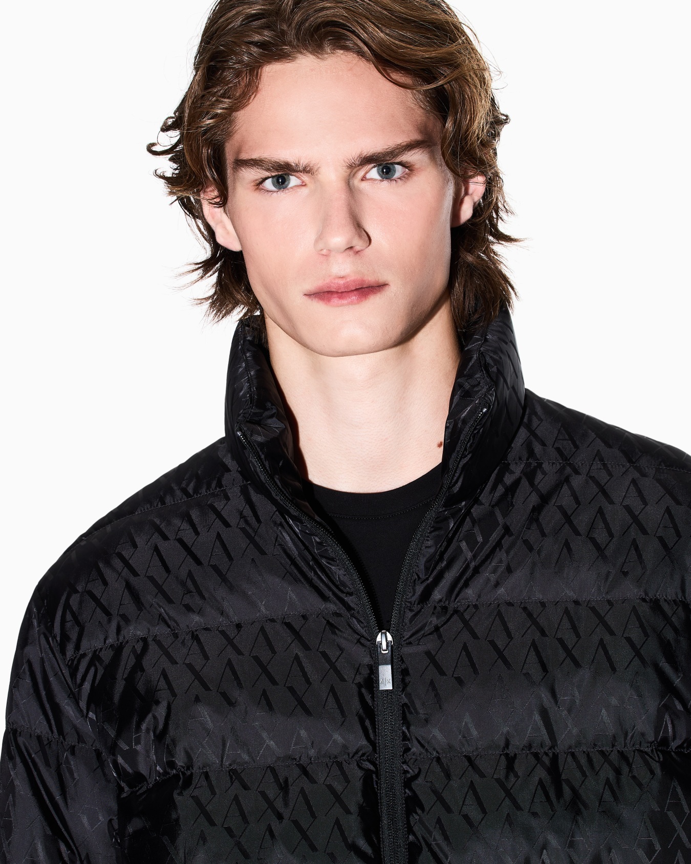TONE ON TONE ALLOVER LOGO PUFFER JACKET Slide 5