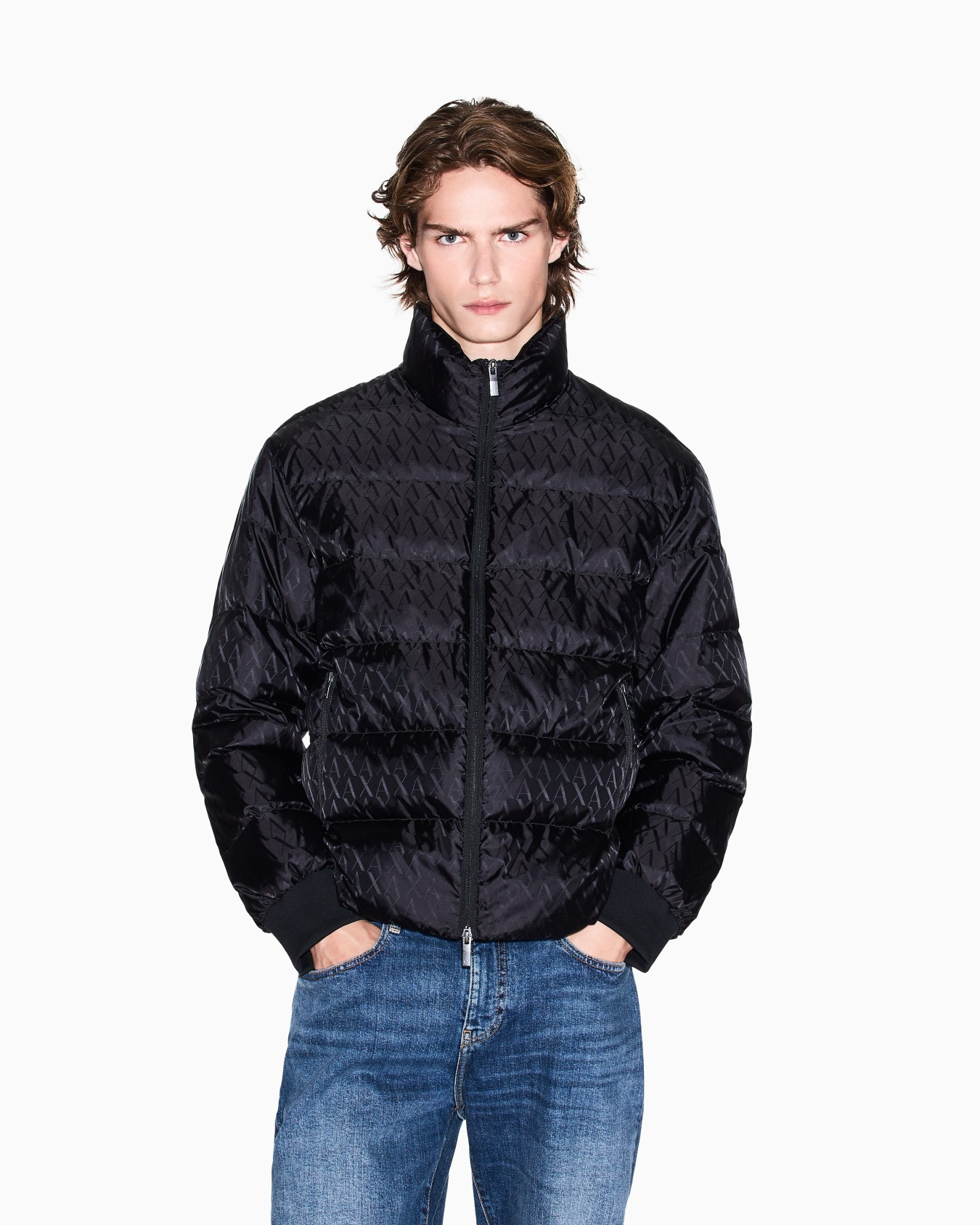 TONE ON TONE ALLOVER LOGO PUFFER JACKET Slide 4
