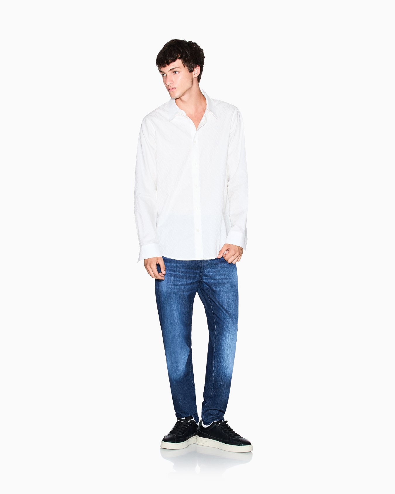 Camisa de jacquard de algodón de corte regular Diapositiva 1