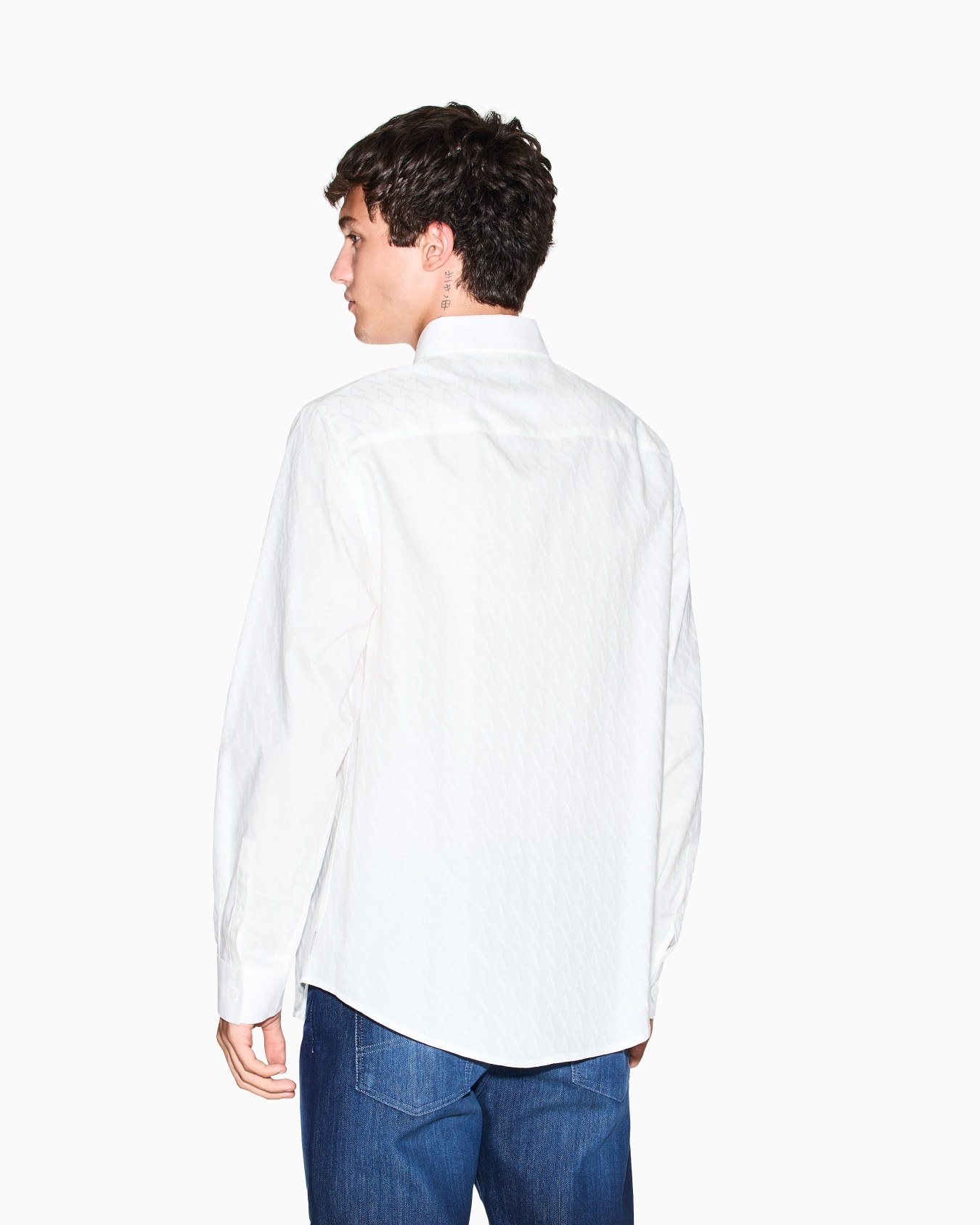 Camisa de jacquard de algodón de corte regular Diapositiva 2