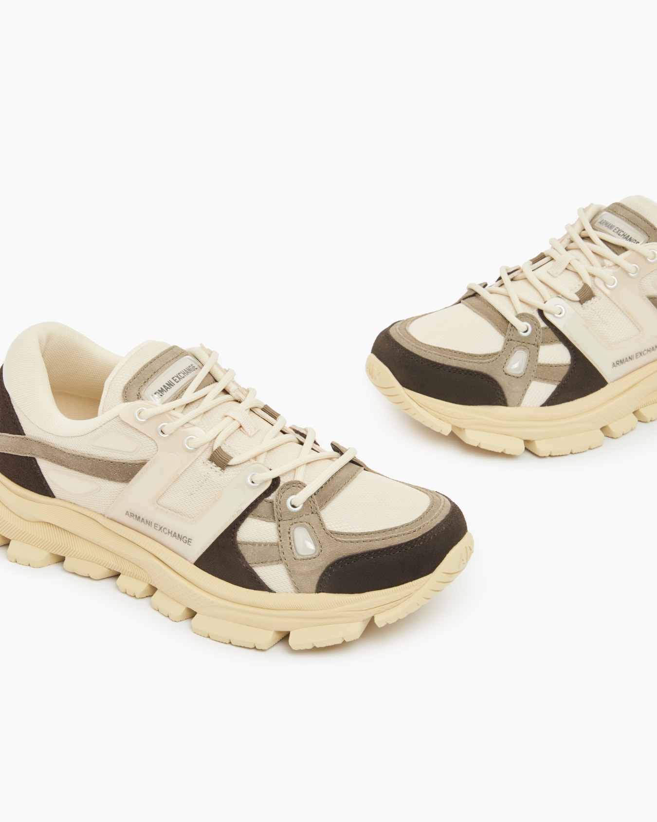 ミックスマテリアル マルチカラー レースアップスニーカー スライドする 4