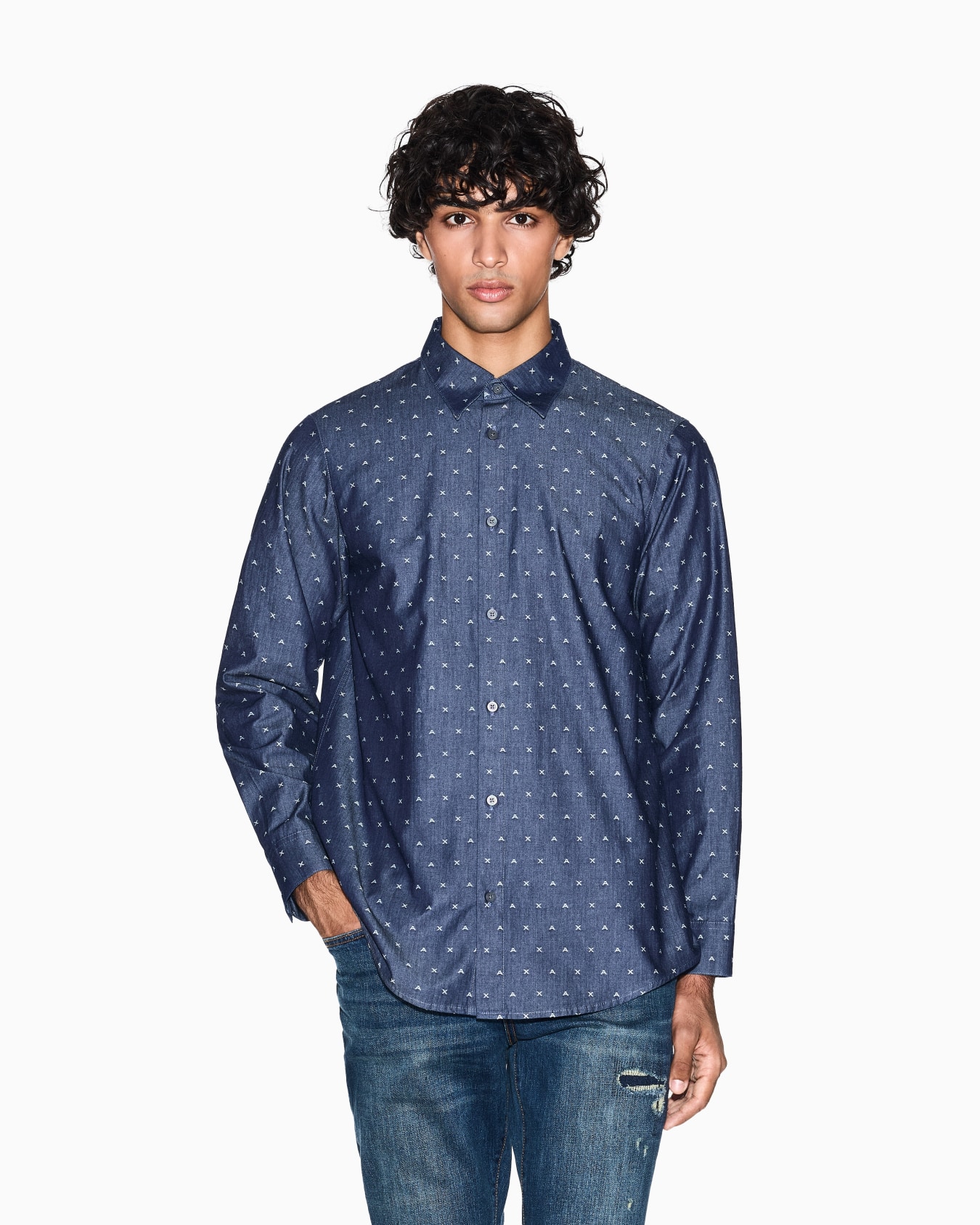 Regular fit jacquard shirt Slide 3