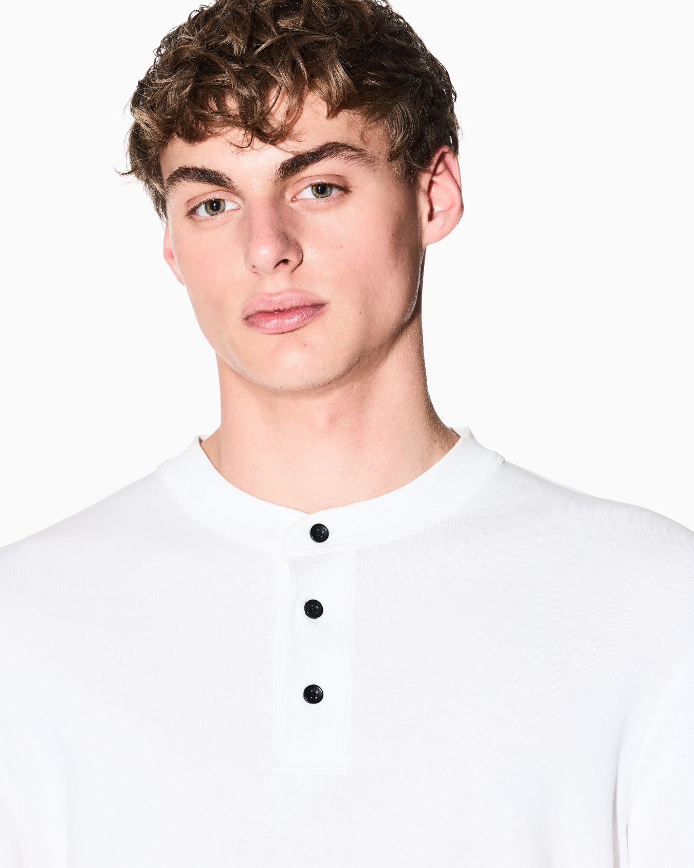 ヘンリーネック コットンリブ ロングスリーブトップス スライドする 4