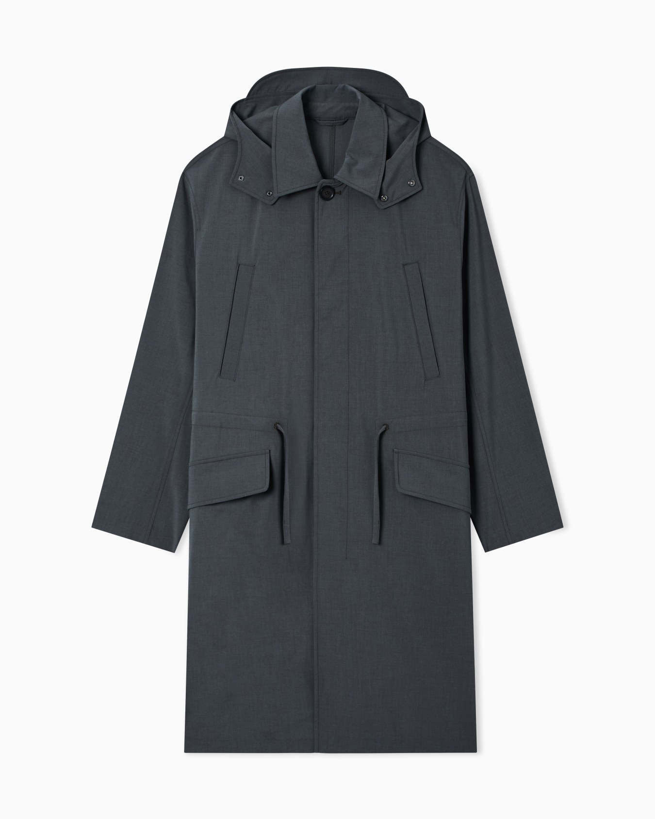 ウールミックス フーデッドコート スライドする 0