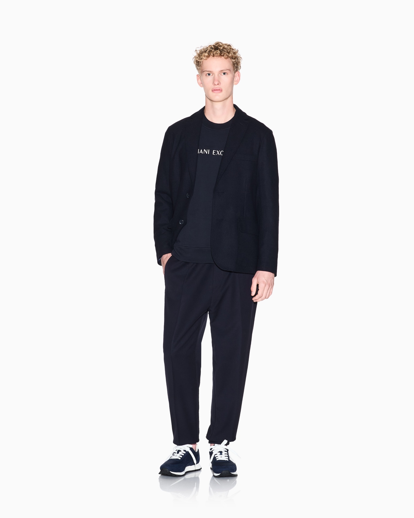 Veste simple boutonnage en laine mélangée Diapositive 1