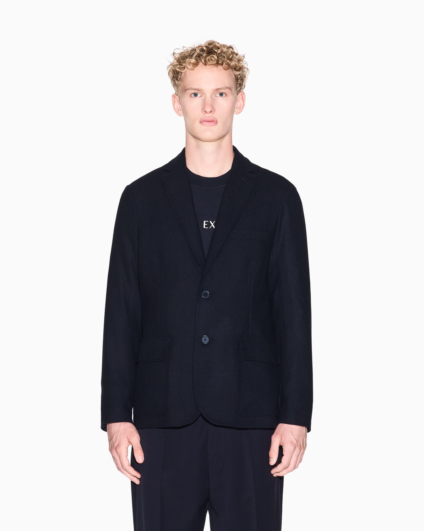 Veste simple boutonnage en laine mélangée Diapositive 3