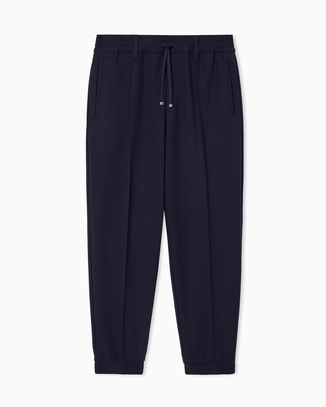 Black cropped trousers with drawstring Slide 0